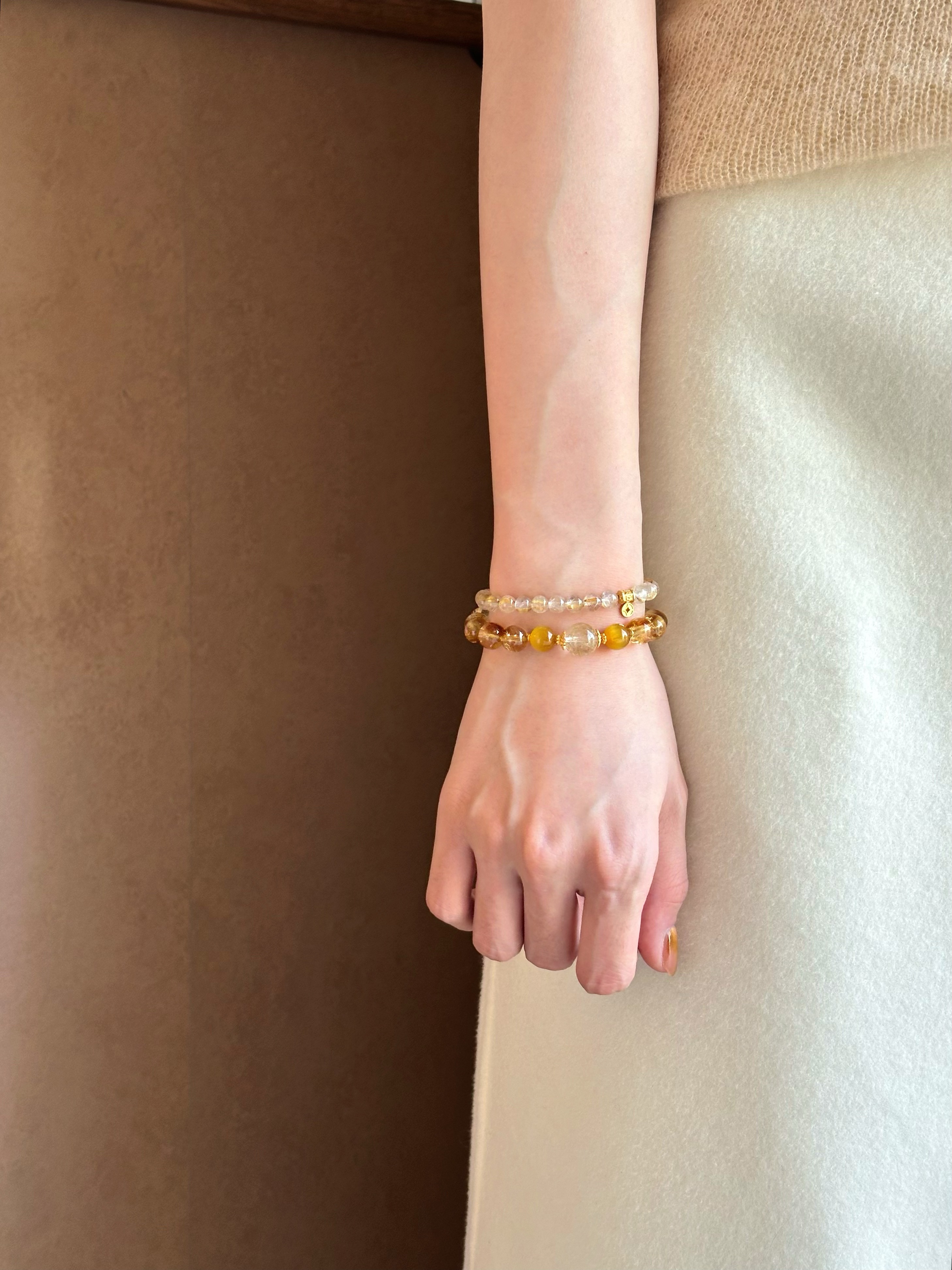 Taoist Metal Element Bracelet | Rowan「Clear Dream」Rutilated Quartz Bracele（Wealth & Success ）