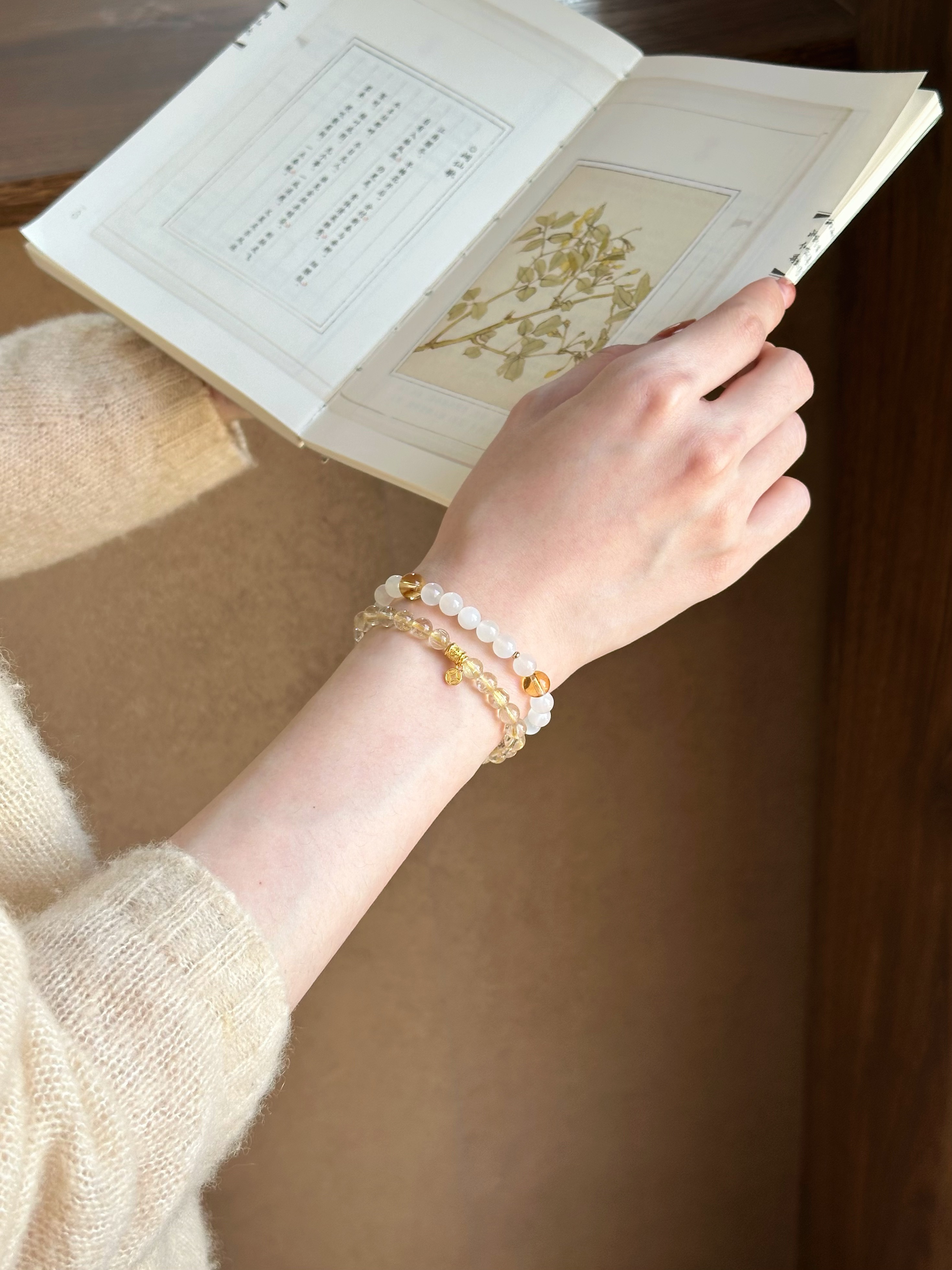 Taoist Metal Element Bracelet | Rowan「Clear Dream」Rutilated Quartz Bracele（Wealth & Success ）