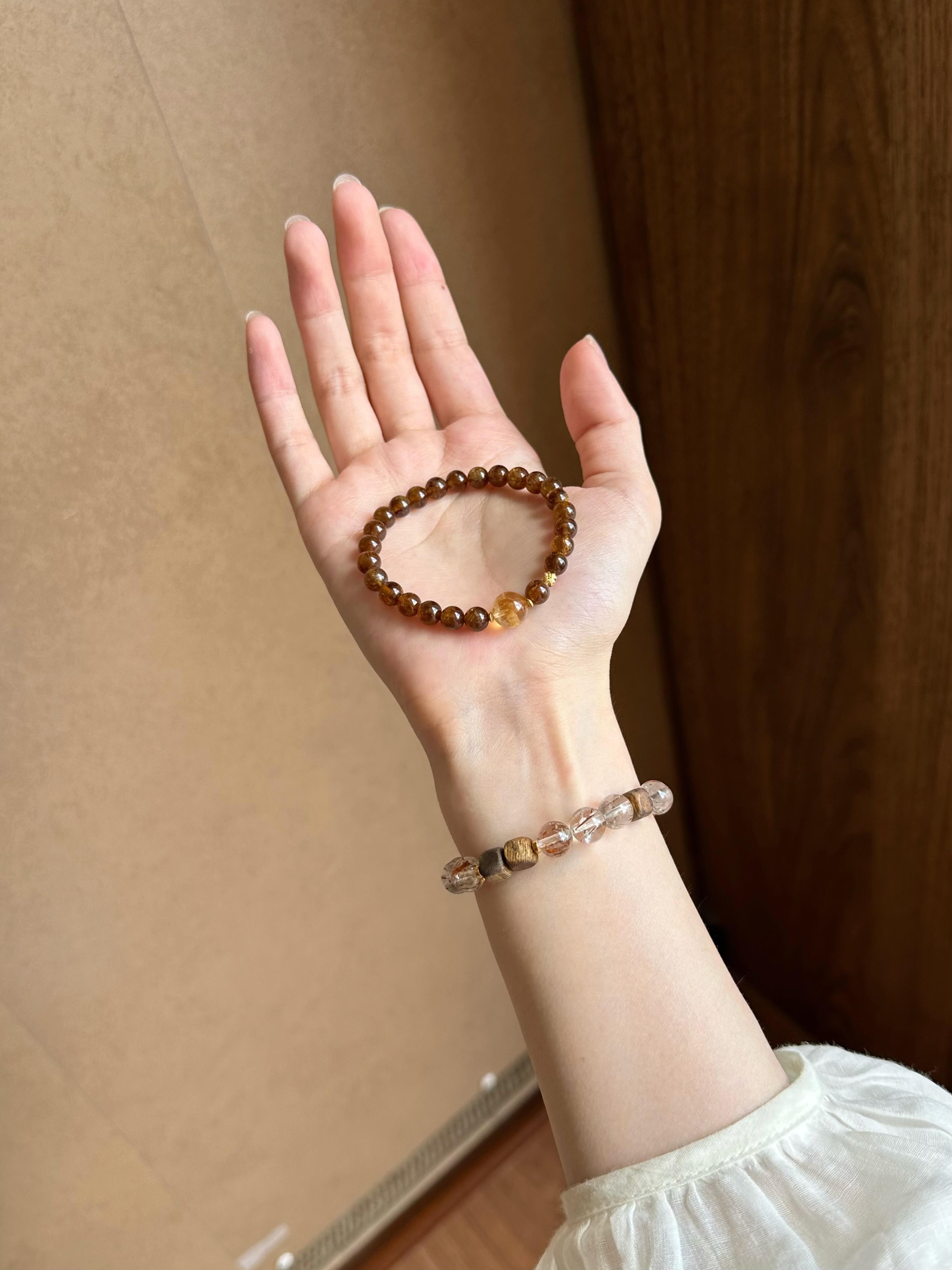 Taoist Earth Element Bracelet | Rowan「Jing Xi」Coffee Garnet & Citrine Bracelet （Wealth, Success & Protection）