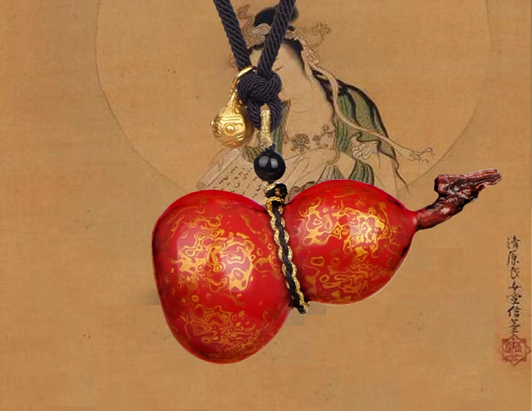 Hand-Carved Gourd Necklace - Zen Oriental | Heritage Lacquer – Rowan