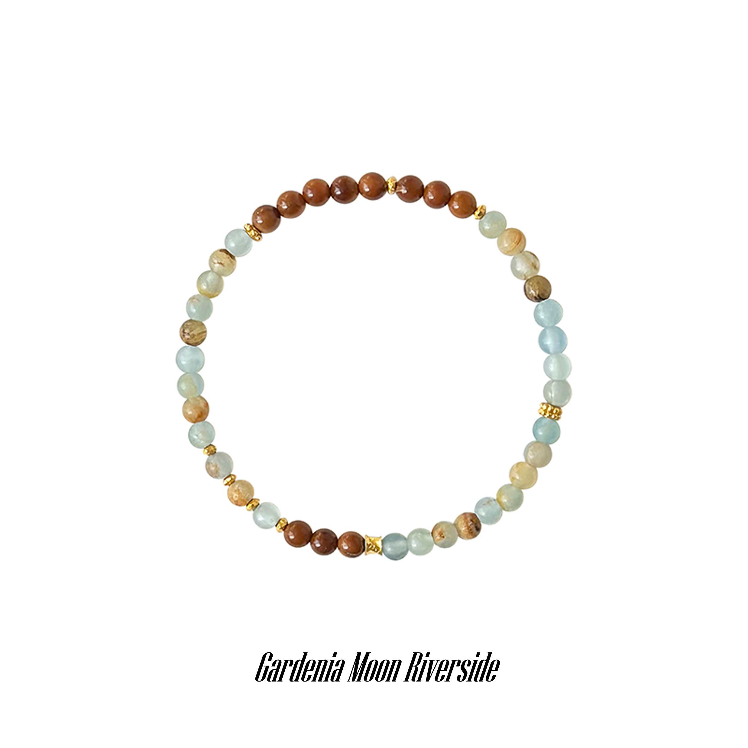 Taoist Water Element Bracelet | Rowan「 Gardenia Moon Riverside」Calcite Bracelet （Protection, Health & Luck）