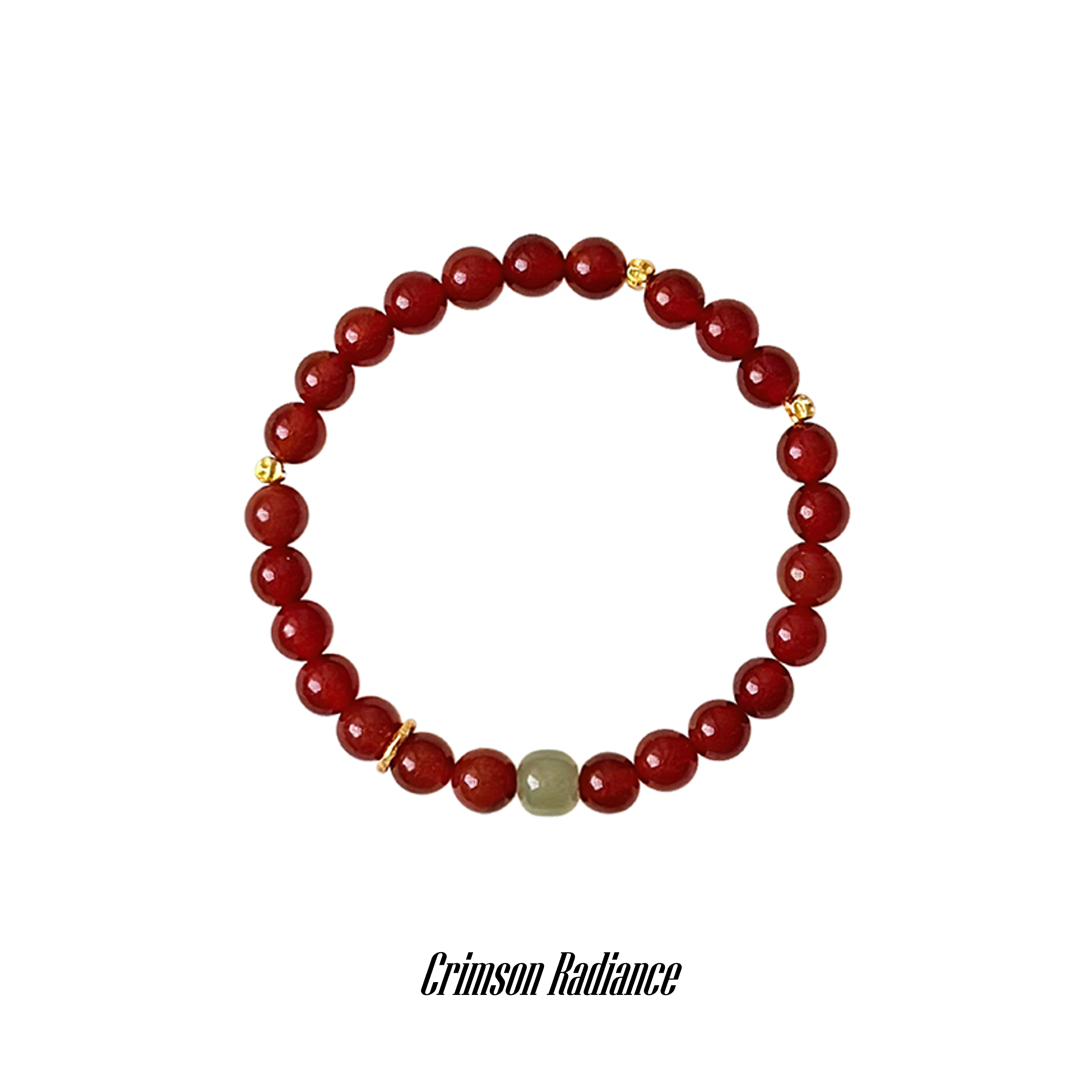 Taoist Fire Element Bracelet | Rowan「Crimson Radiance」Natural Red Agate & Hetian Jade Bracelet  (Luck & Protection)