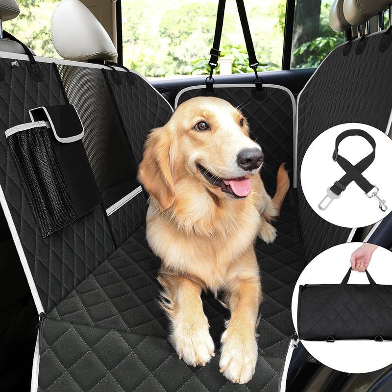 Dog Car Seat Cover for Back Seat,Upgraded Sofa Leather, hard bottom