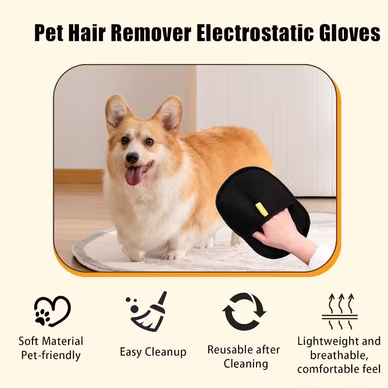 1pc Electrostatic Pet Hair Remover Gloves