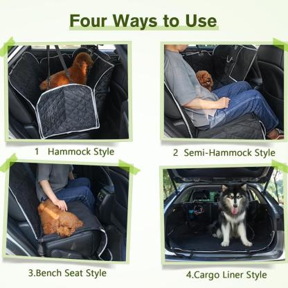 Dog Car Seat Cover for Back Seat,Upgraded Sofa Leather, hard bottom