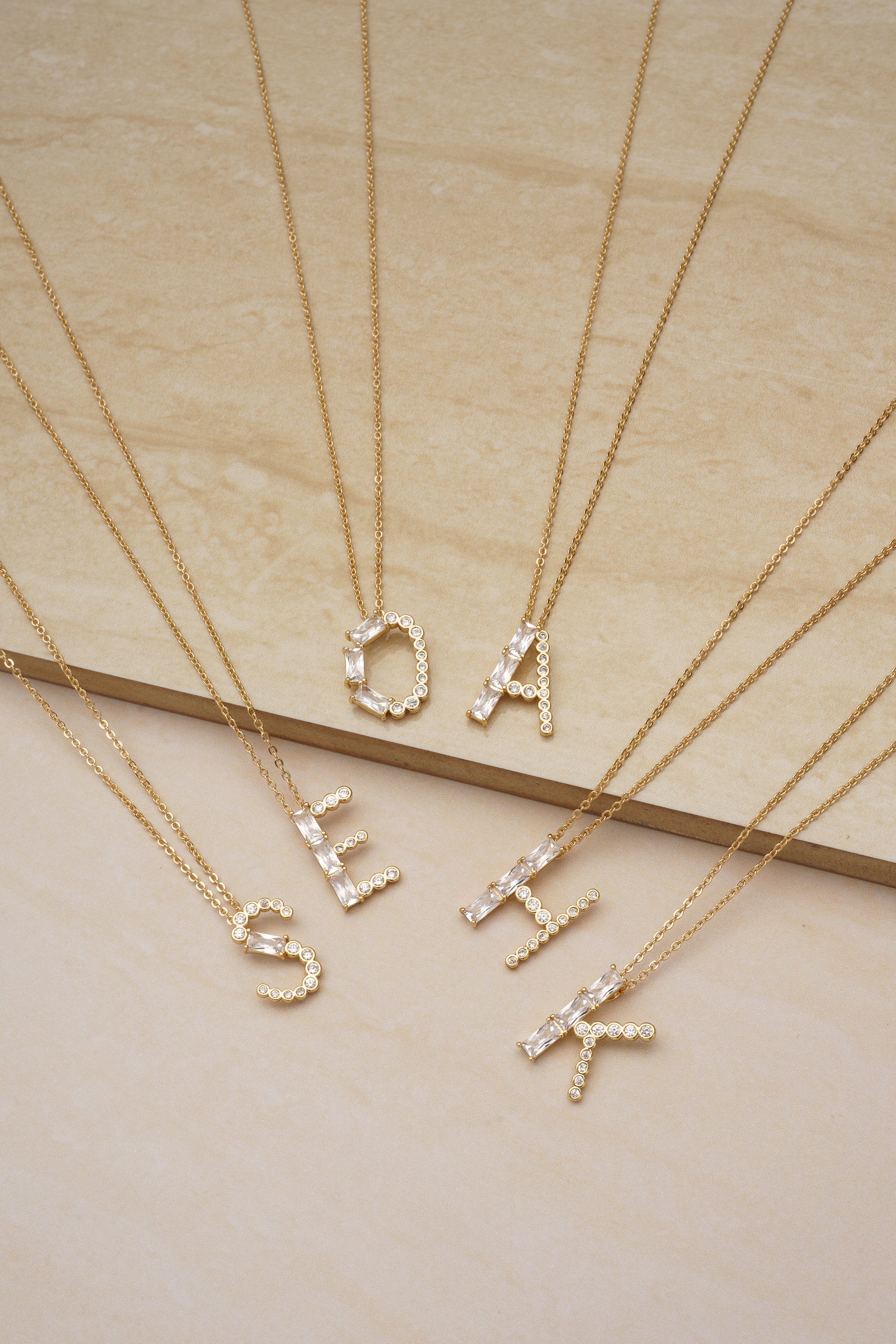 Mixed Crystal Initial Necklace-Vavasi