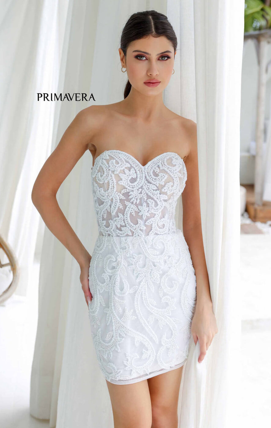 4227 - Primavera - Corset Beaded Mini Dress-Vavasi