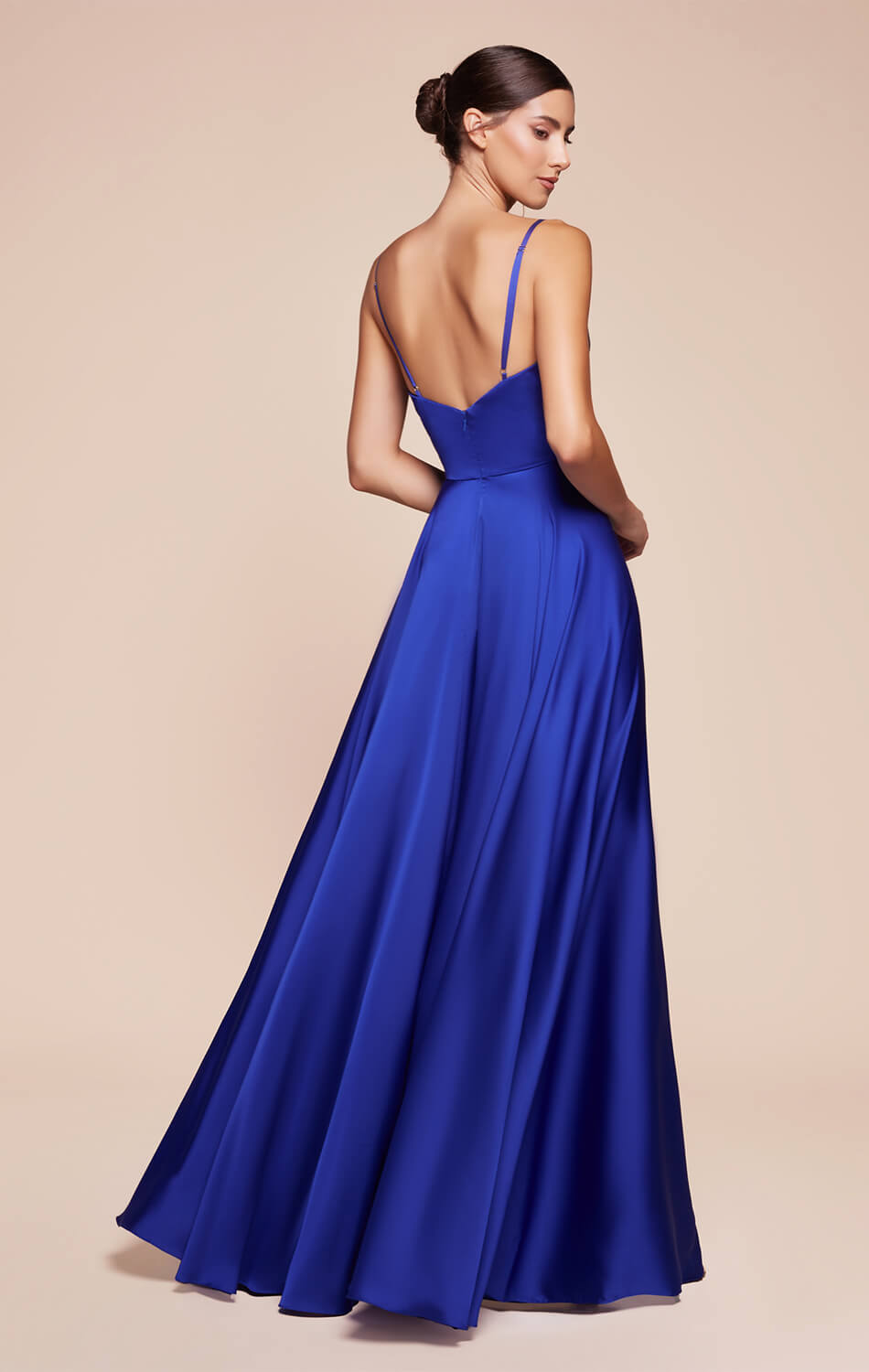 ERICA GOWN - ROYAL - SOFT SATIN A-LINE SWEETHEART NECKLINE-Vavasi