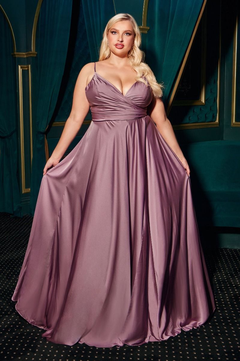 ERICA GOWN - ENGLISH VIOLET - SOFT SATIN A-LINE SWEETHEART NECKLINE-Vavasi