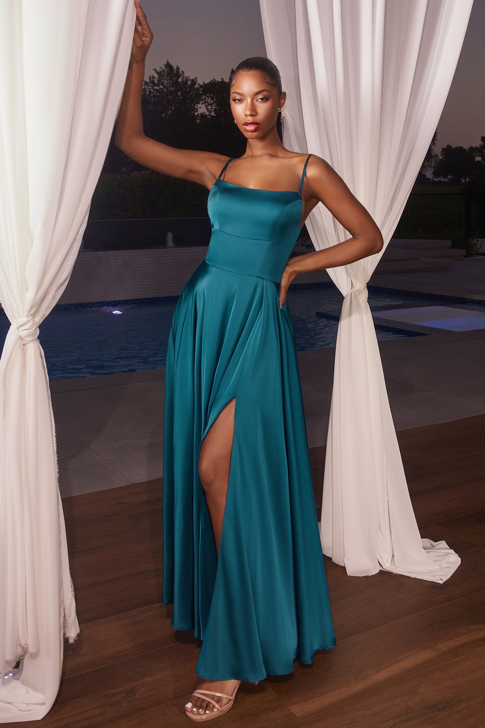 Justine Gown - Satin A-Line Gown-Vavasi