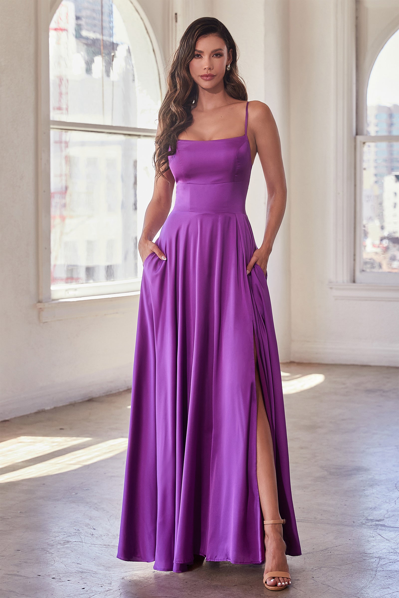 Justine Gown - Satin A-Line Gown-Vavasi