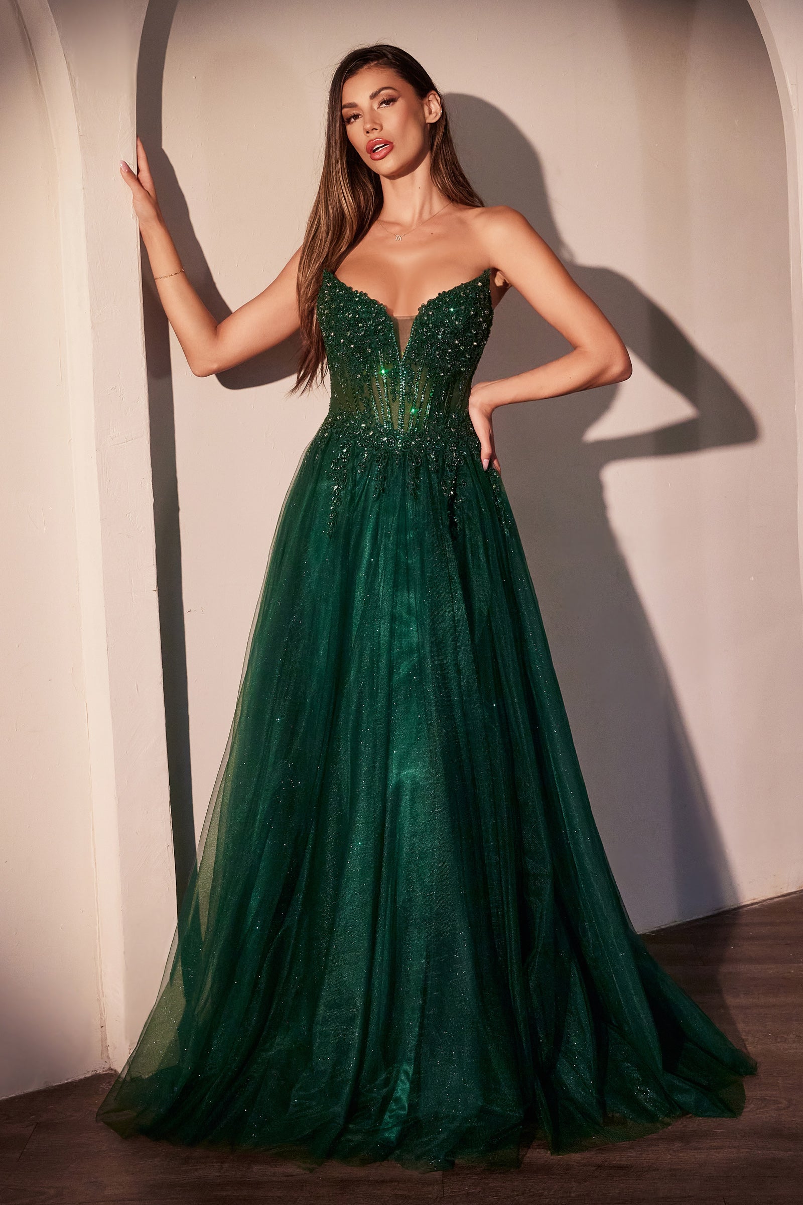 MERI GOWN - STRAPLESS LAYERED TULLE A-LINE DRESS-Vavasi