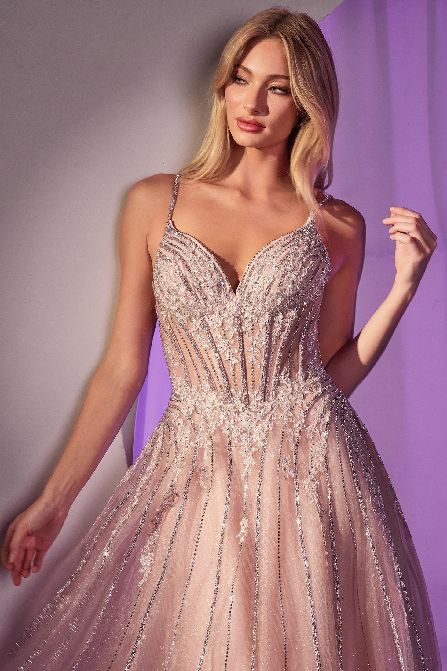 Wynter Gown - Crystal-Embellished A-Line Tulle Dress-Vavasi