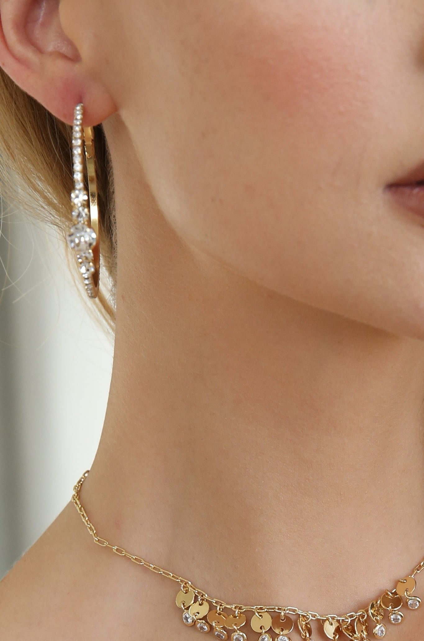 Hollywood Forever Crystal Hoop Earrings-Vavasi