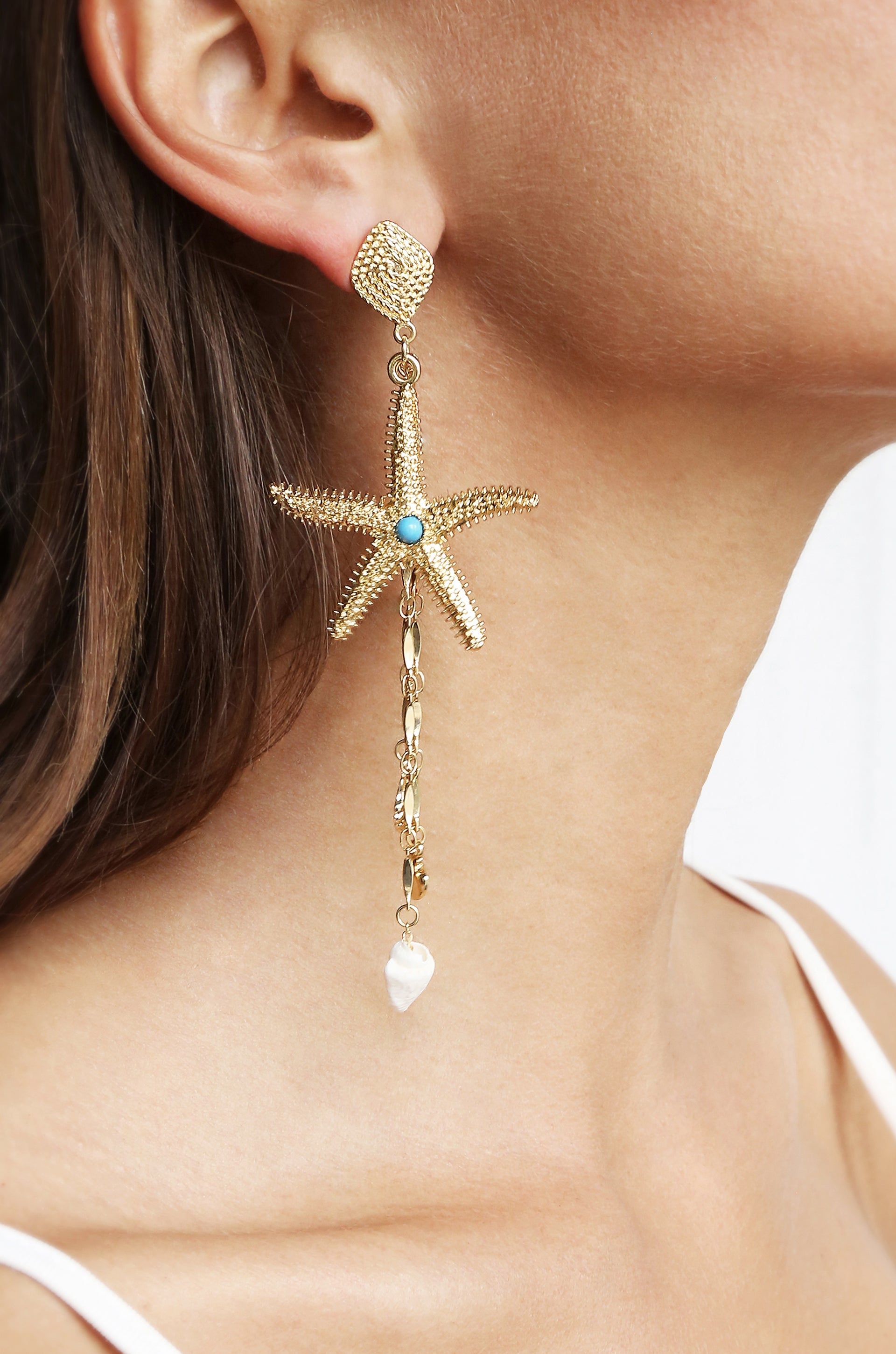 Starfish Seeker Drop Earrings-Vavasi