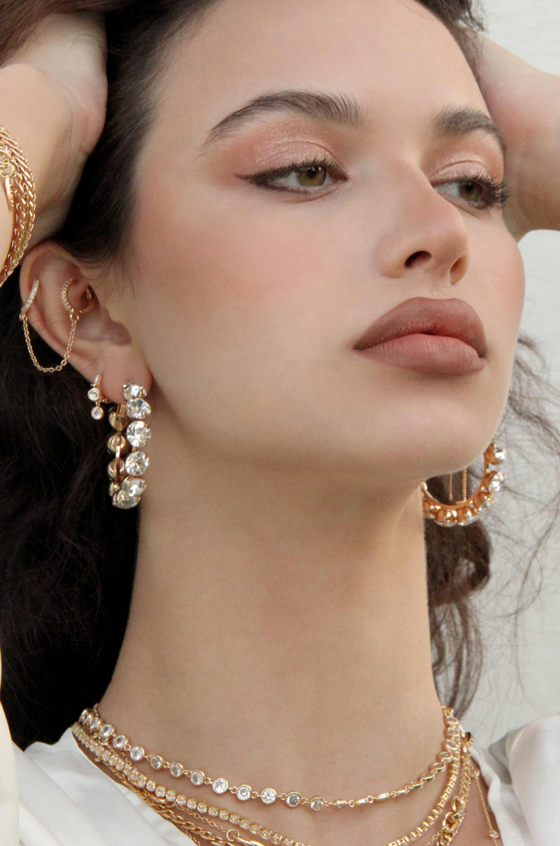 Crystal Warrior Hoop Earrings-Vavasi
