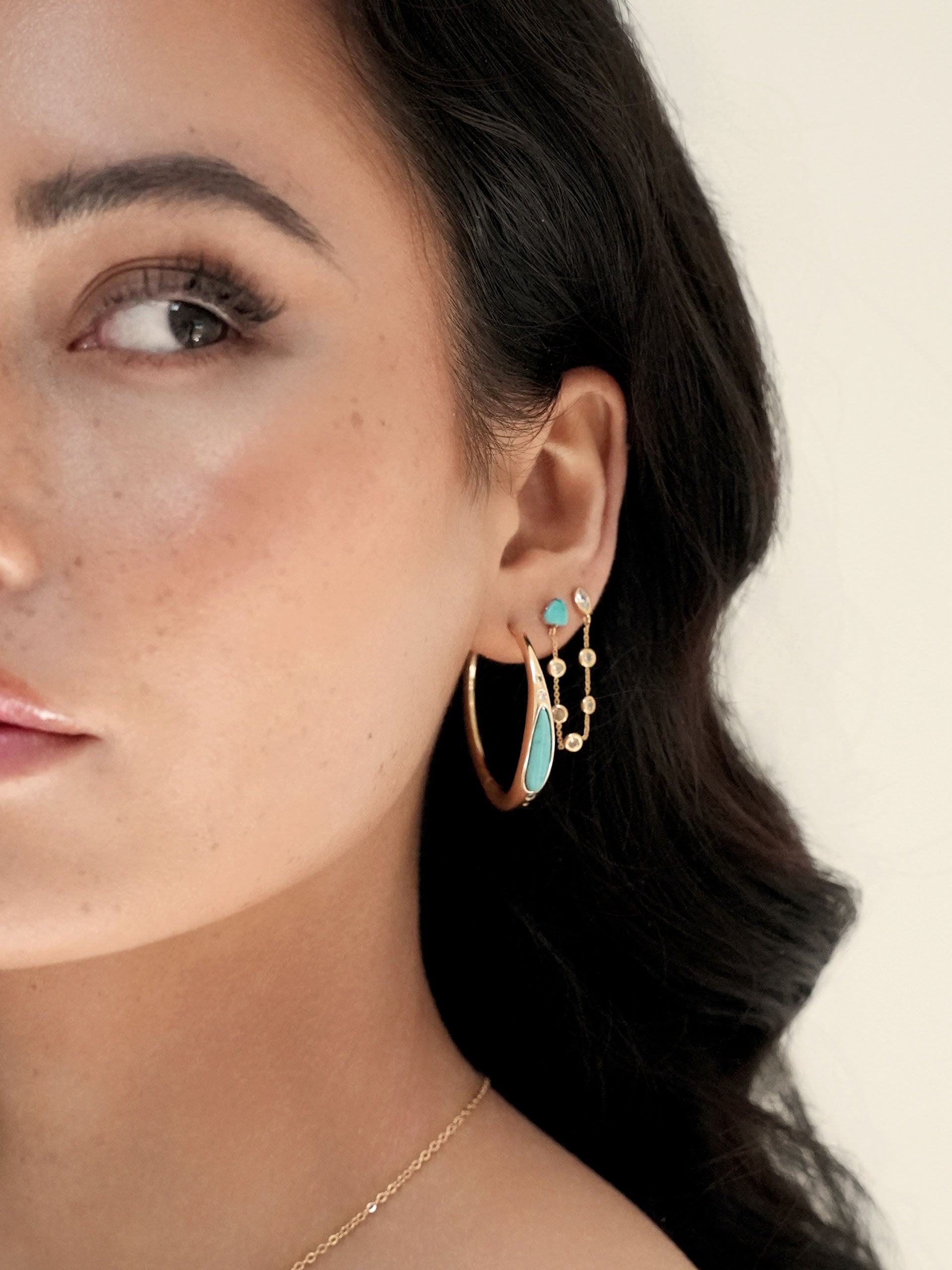 Turquoise Solstice Hoops-Vavasi