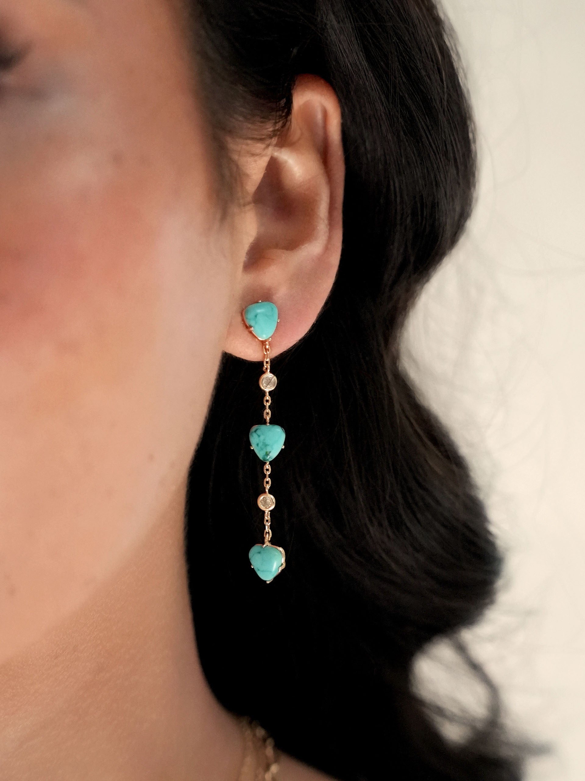 Turquoise Solstice Dangle Earrings-Vavasi