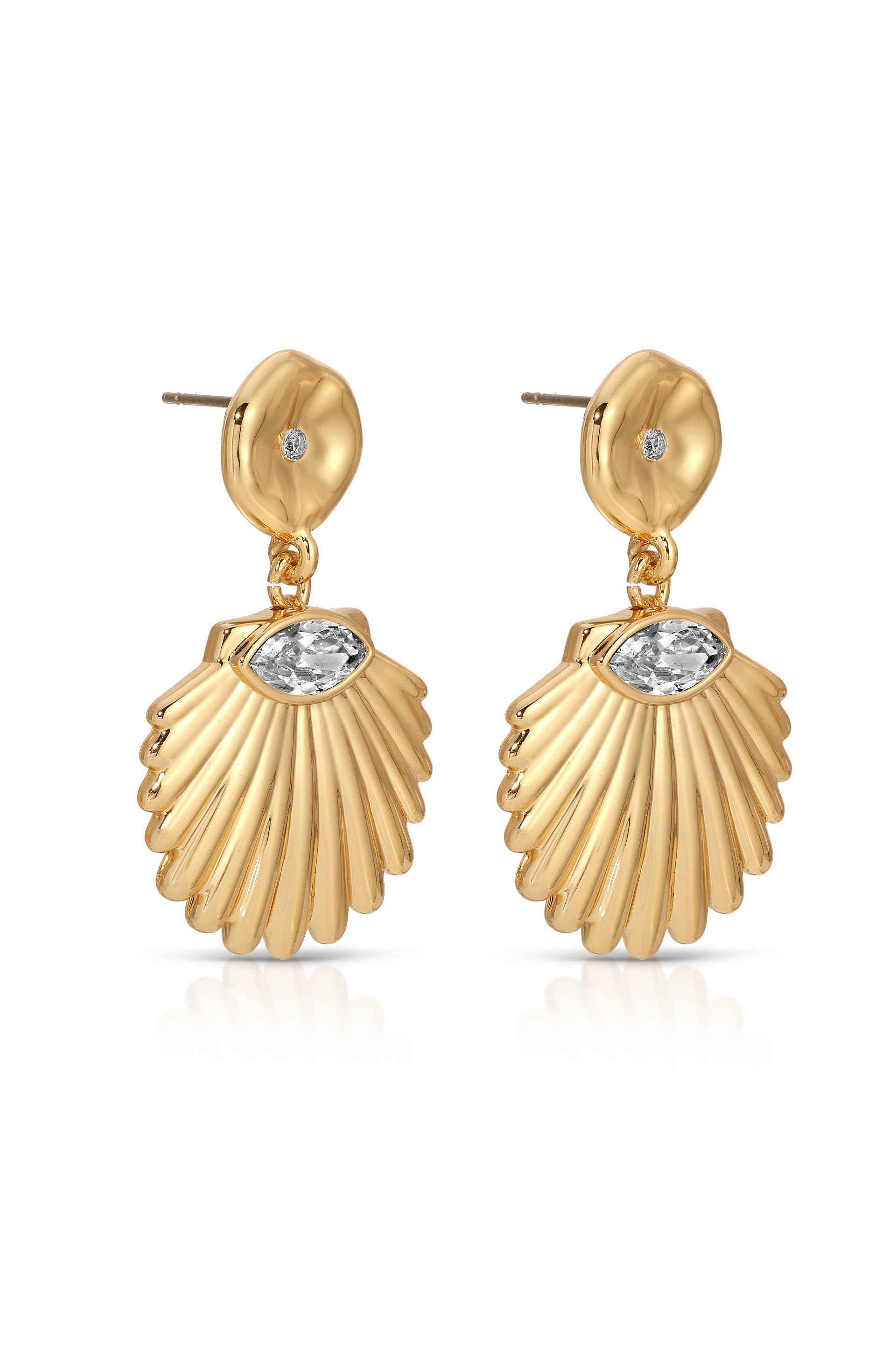 Santorini Shell Drop Earrings-Vavasi
