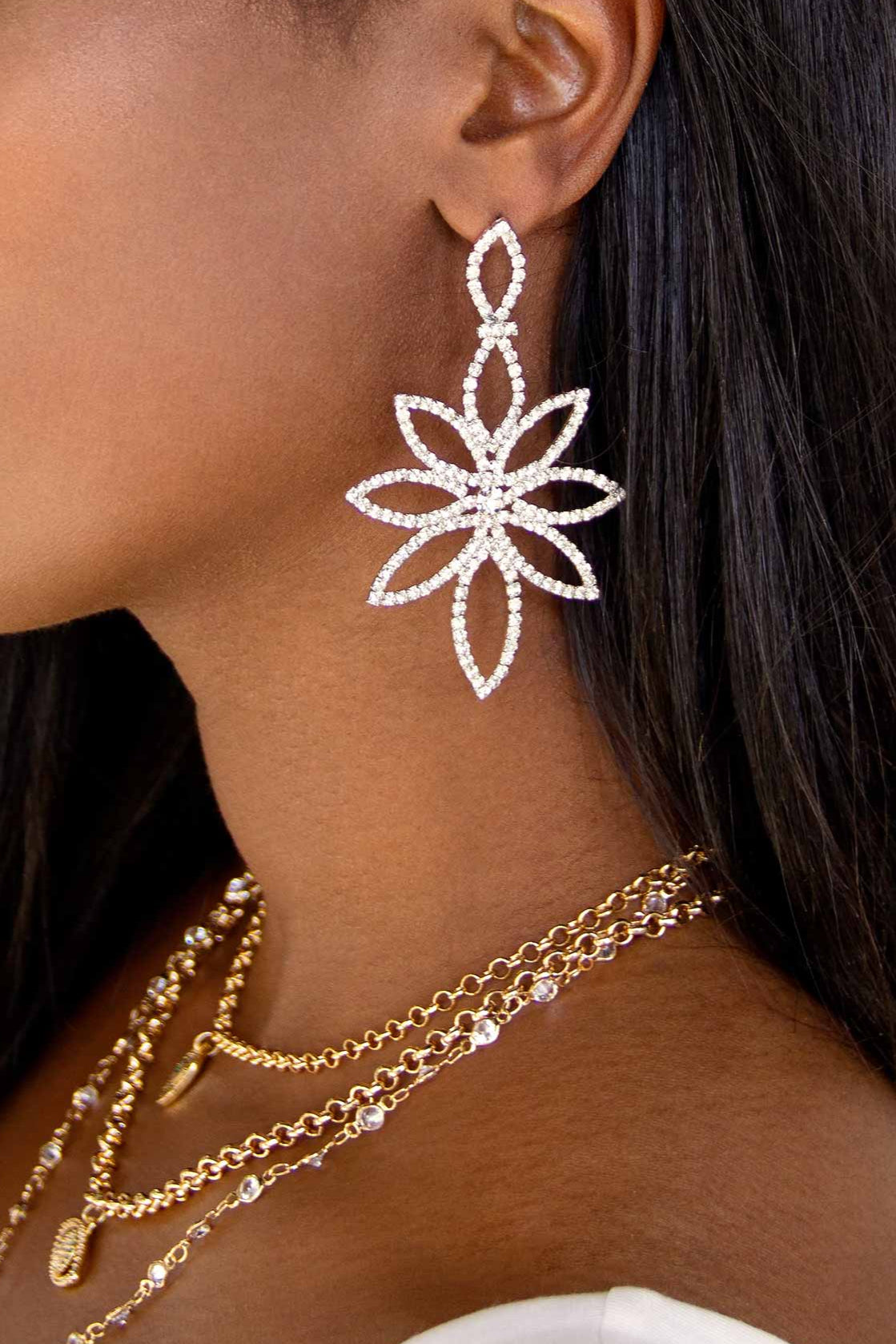 Crystal Bouquet Statement Earrings-Vavasi