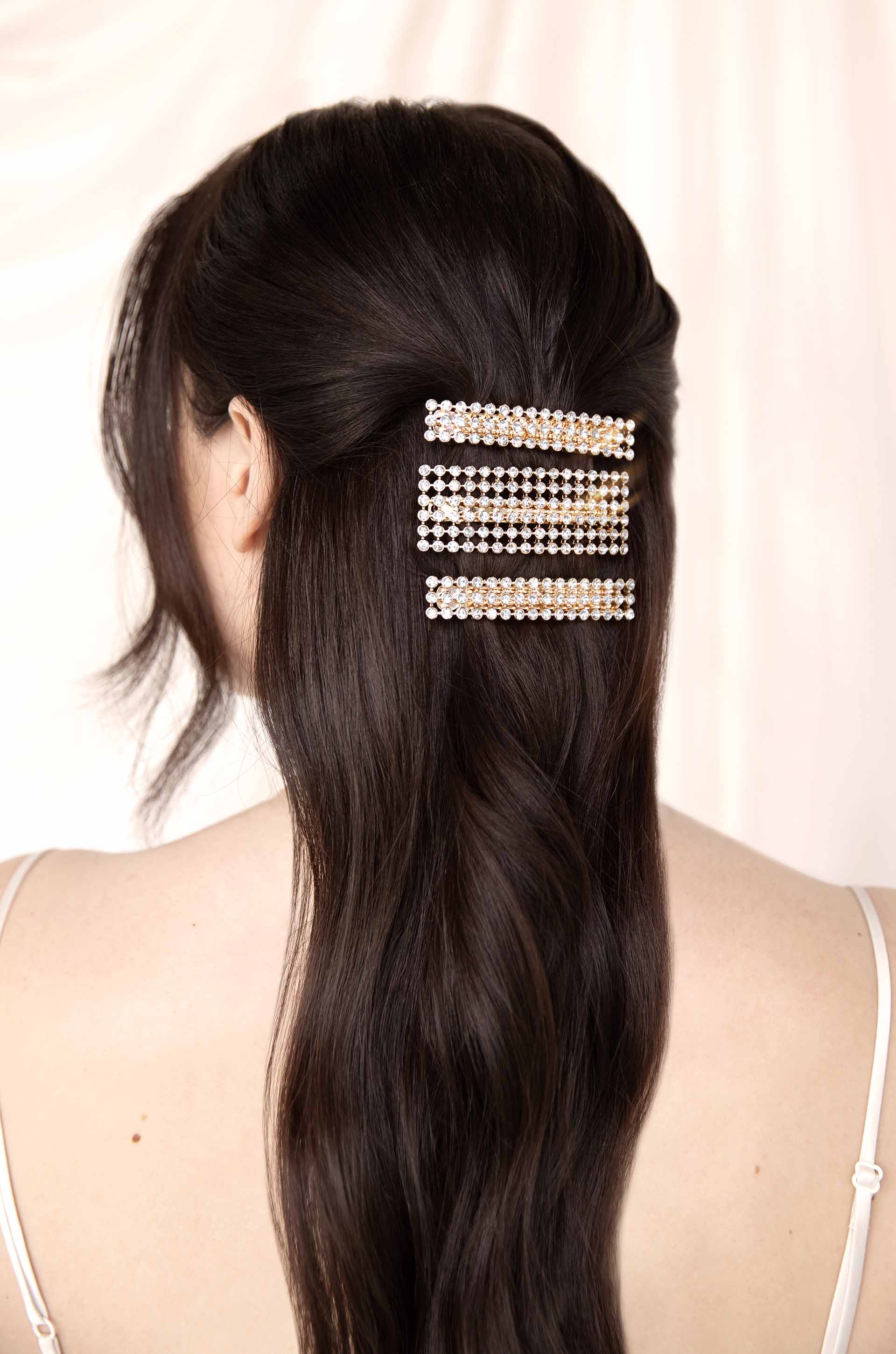 Disco Doll Crystal Barrette Set-Vavasi