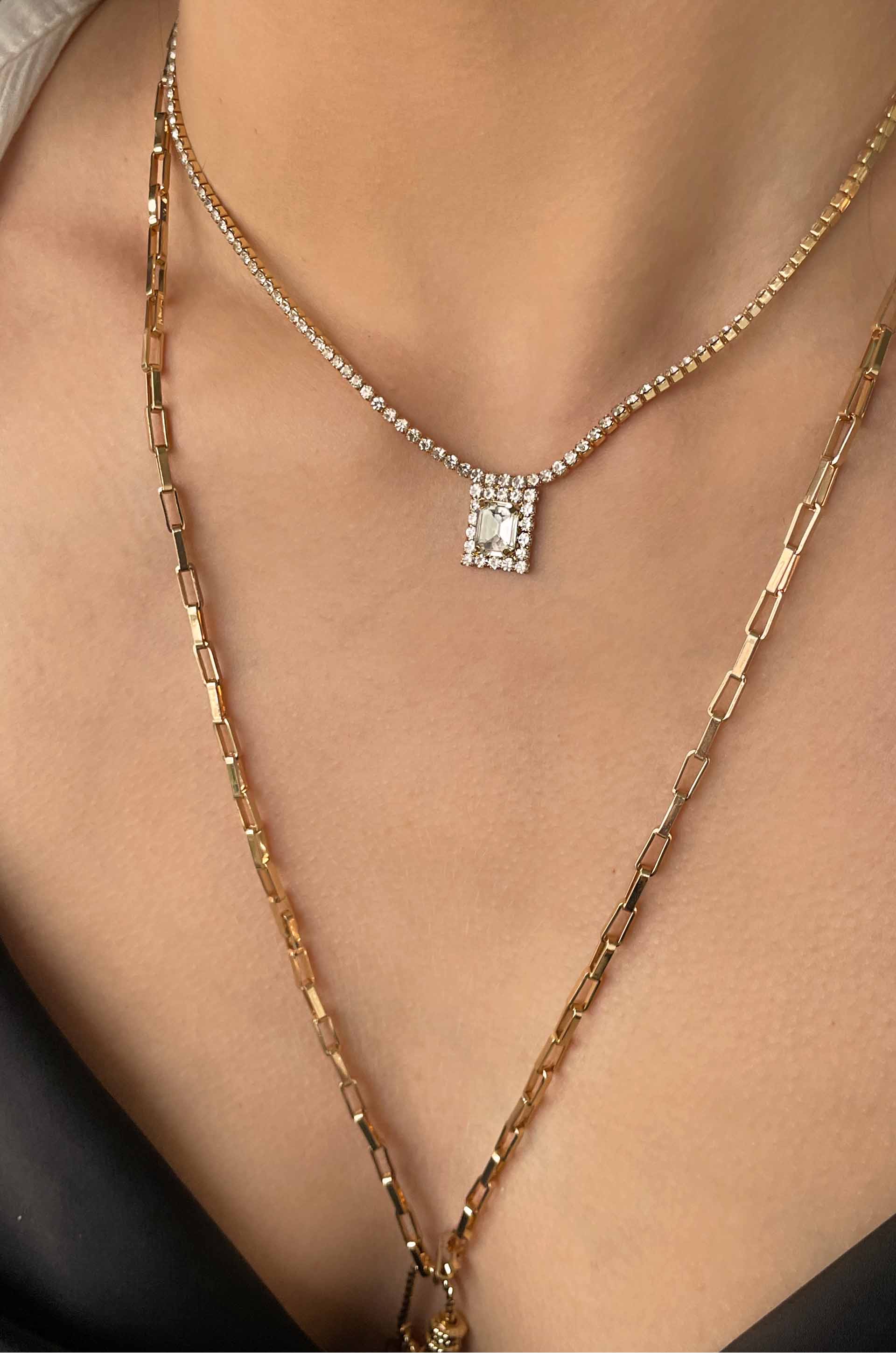 Minimal Crystal Adjustable Necklace-Vavasi
