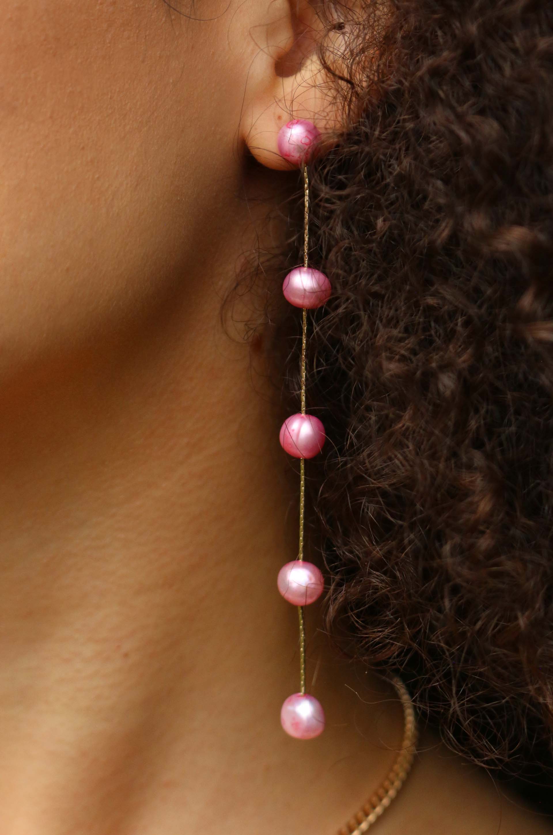 Dripping Pearl Delicate Drop Earrings-Vavasi