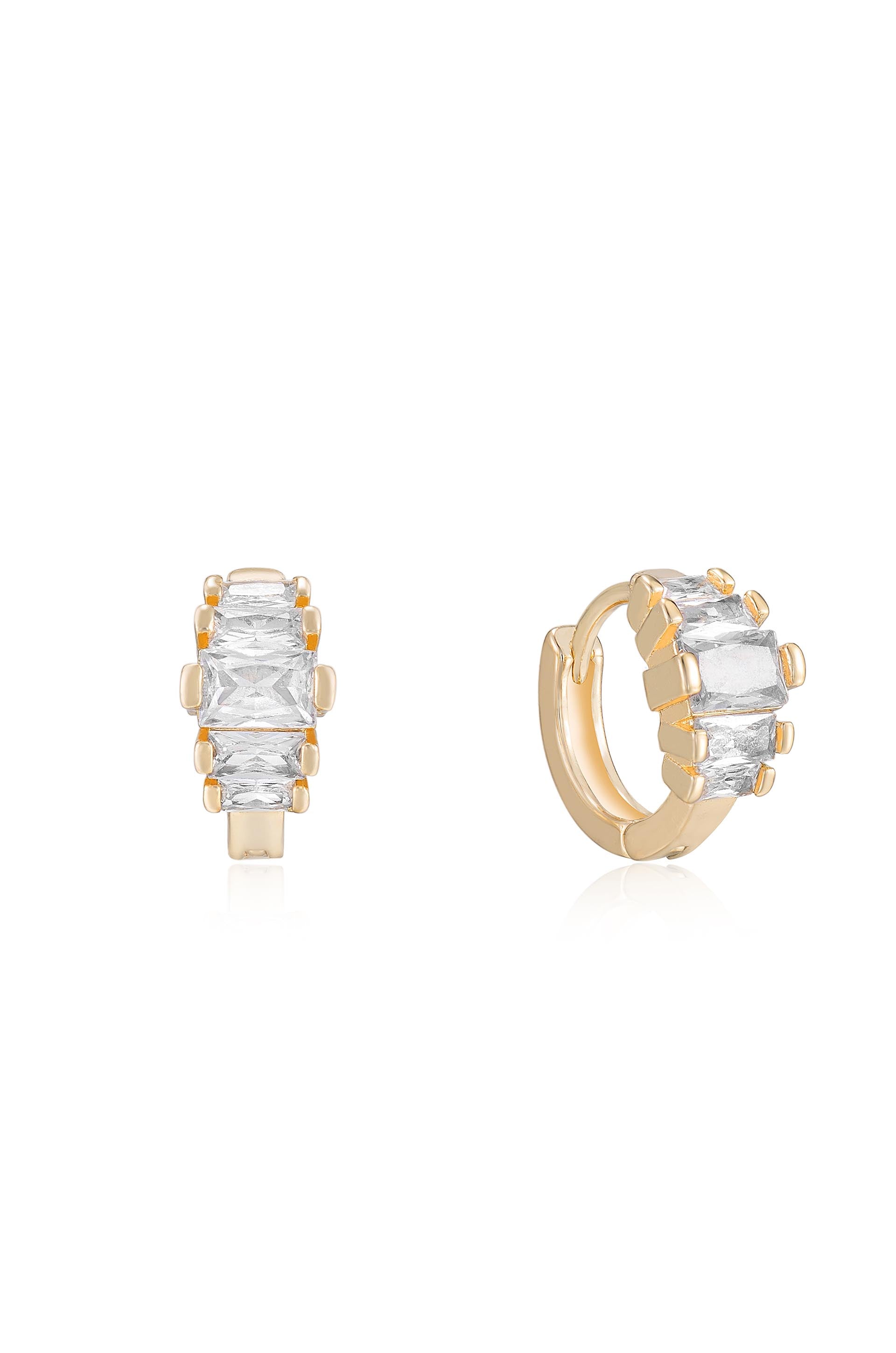 Diamond Shine Mini Hoop Earrings-Vavasi