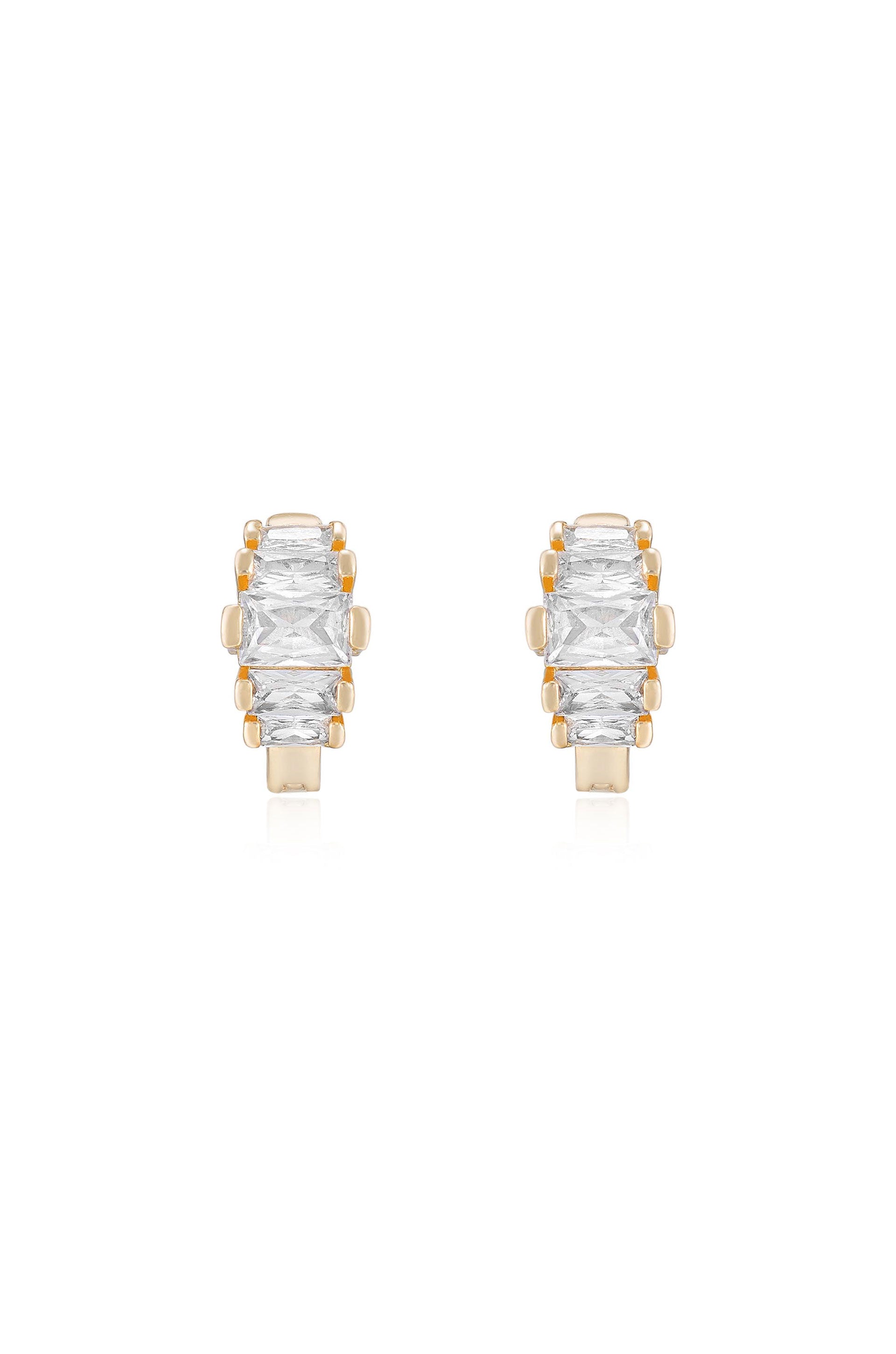 Diamond Shine Mini Hoop Earrings-Vavasi