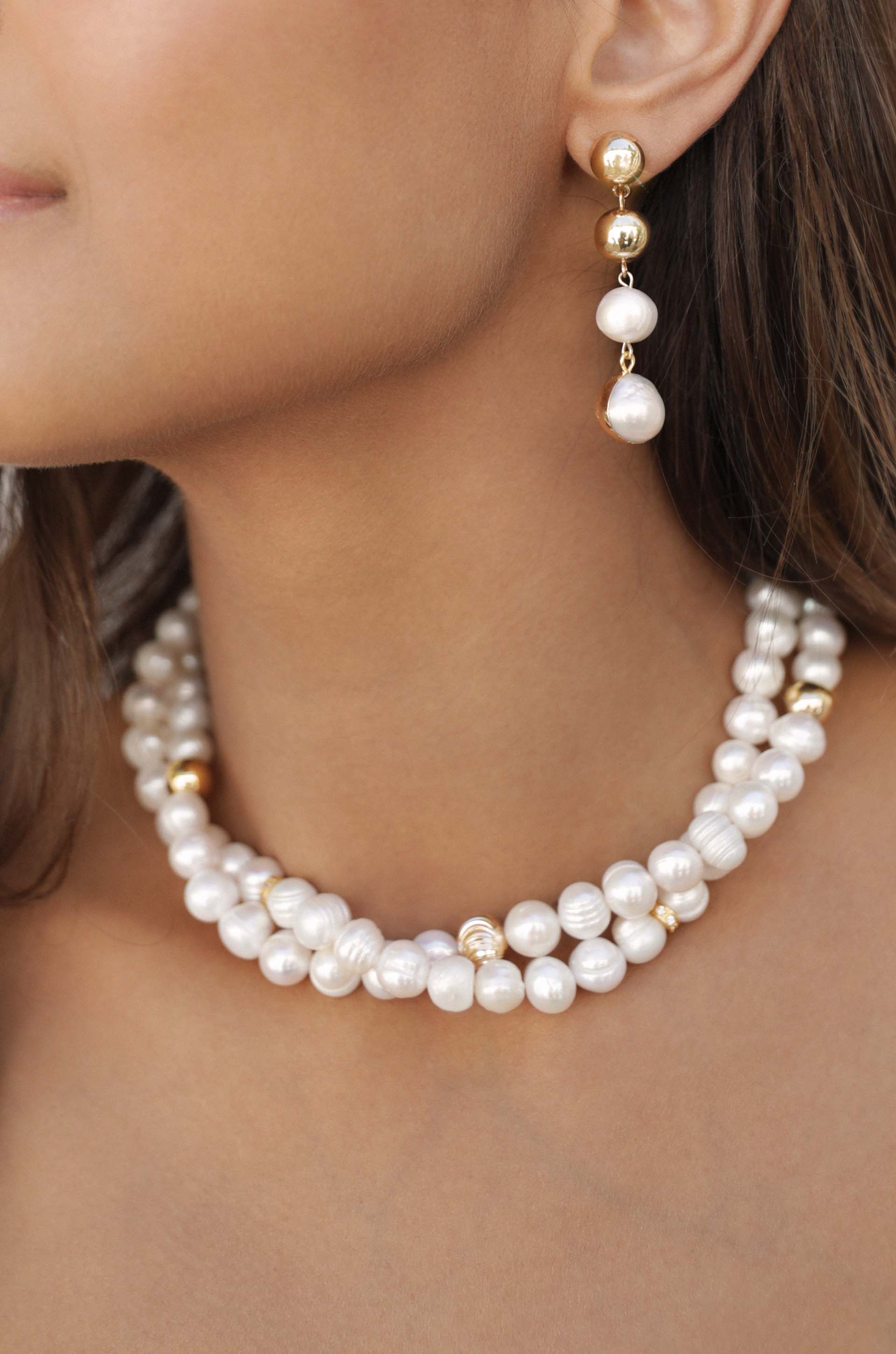 Double Strand Pearl Necklace-Vavasi
