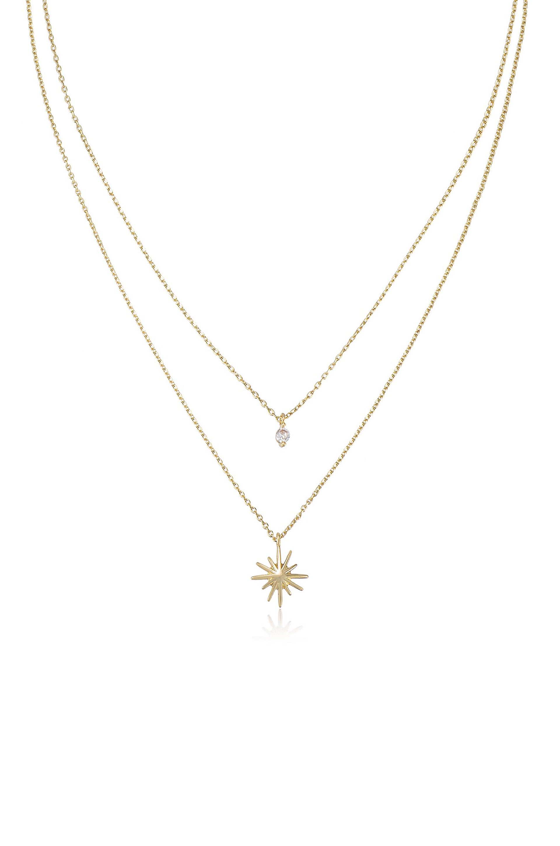 Layered Starburst Crystal Necklace-Vavasi