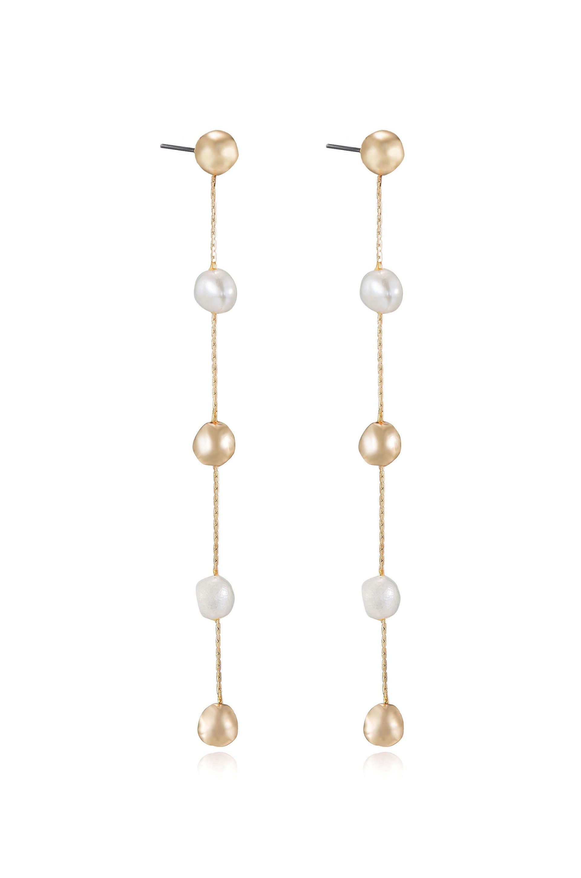 Alternating Freshwater Pearl Drop Earrings-Vavasi