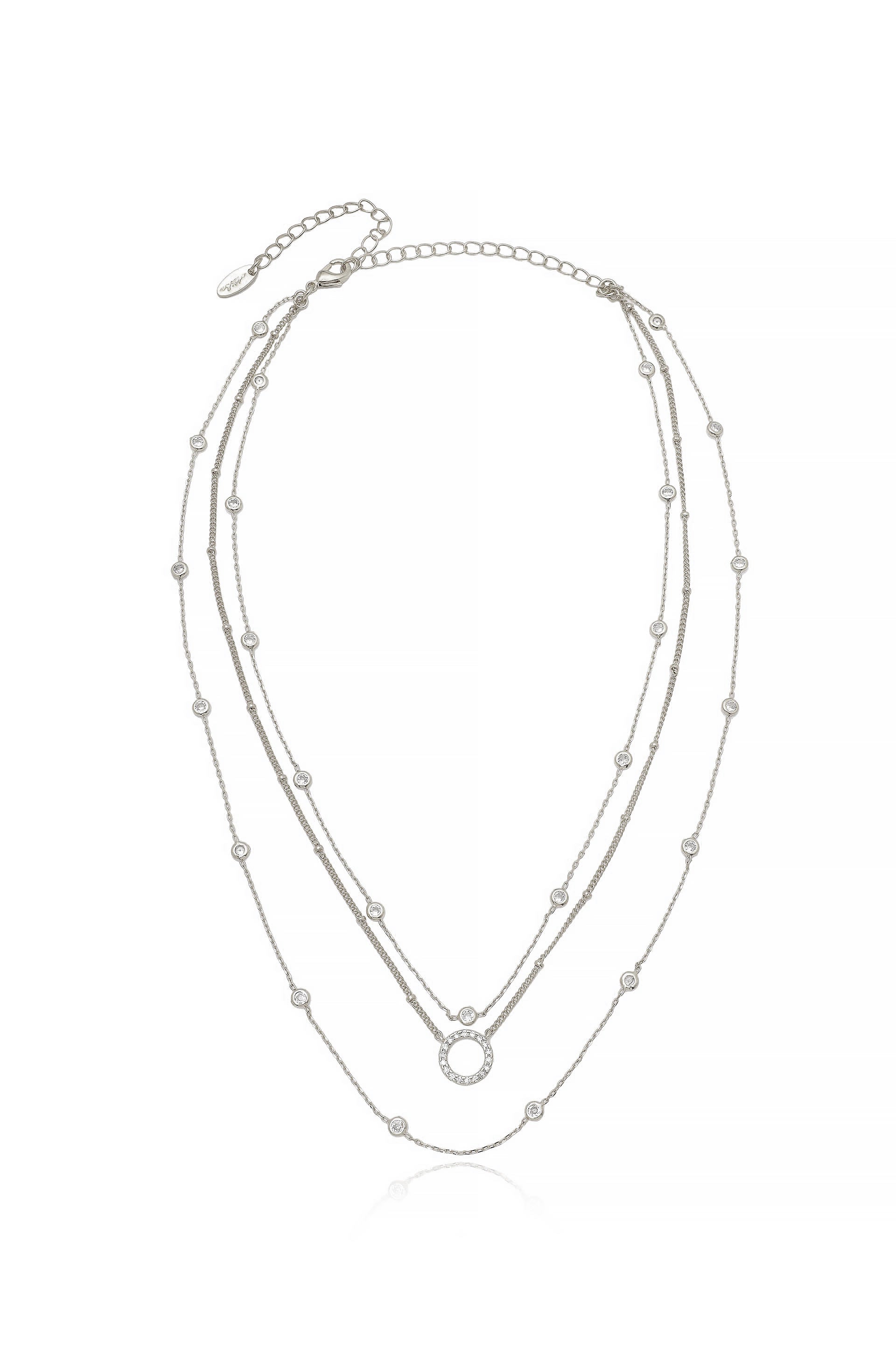 Monroe Crystal Strand Layered Necklace-Vavasi