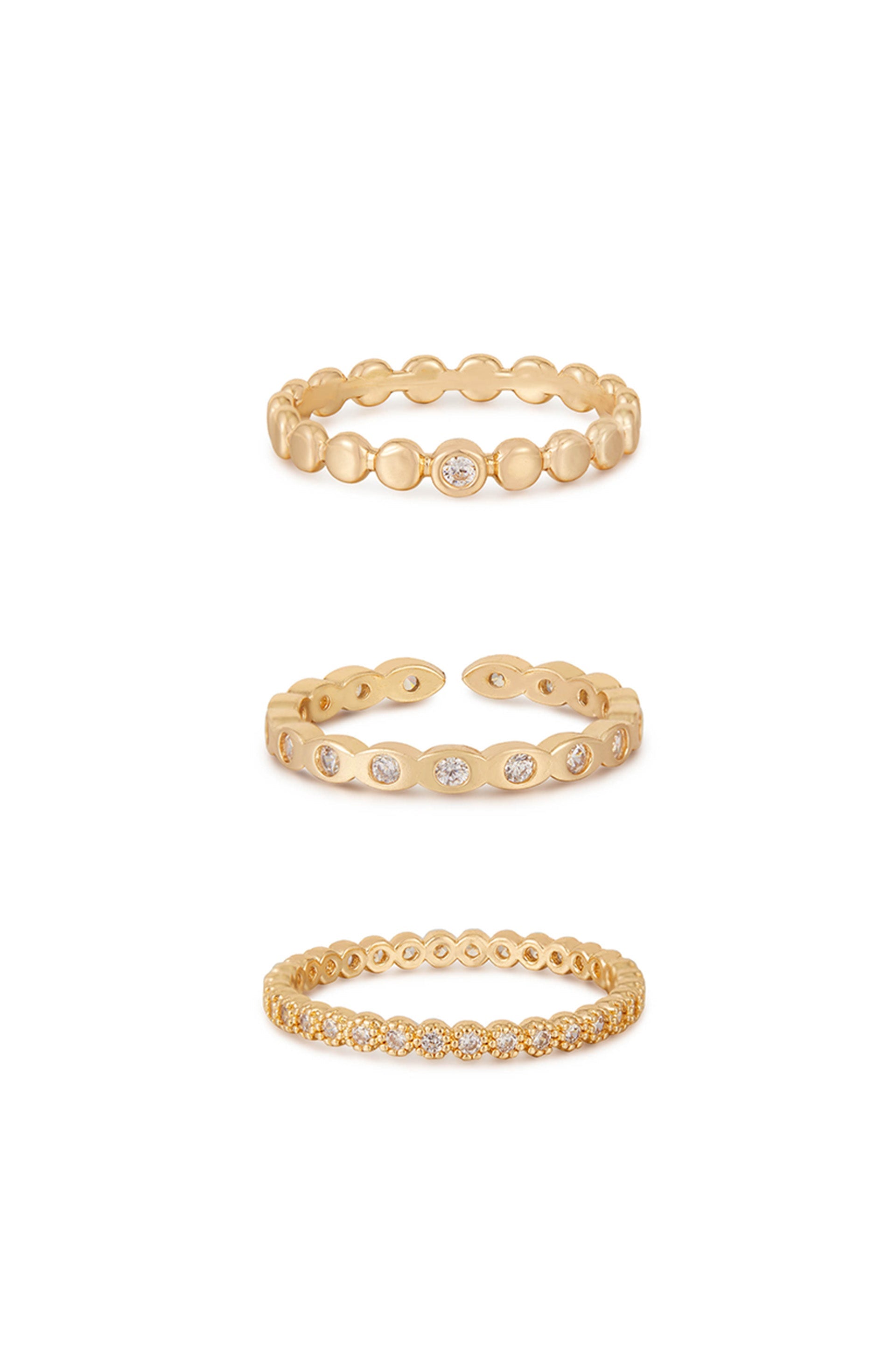 Small Bits of Bling Crystal Ring Set-Vavasi