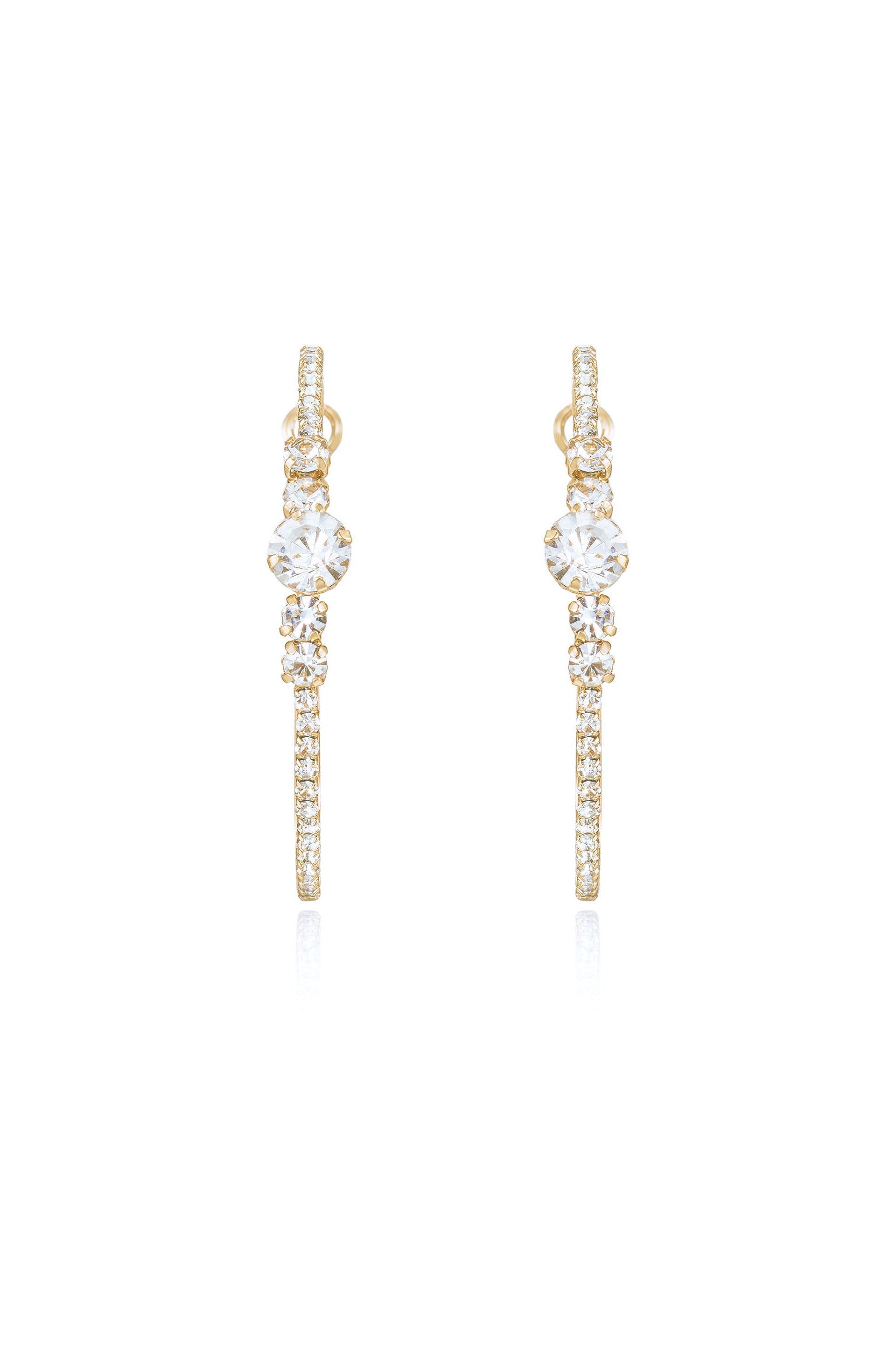 Hollywood Forever Crystal Hoop Earrings-Vavasi