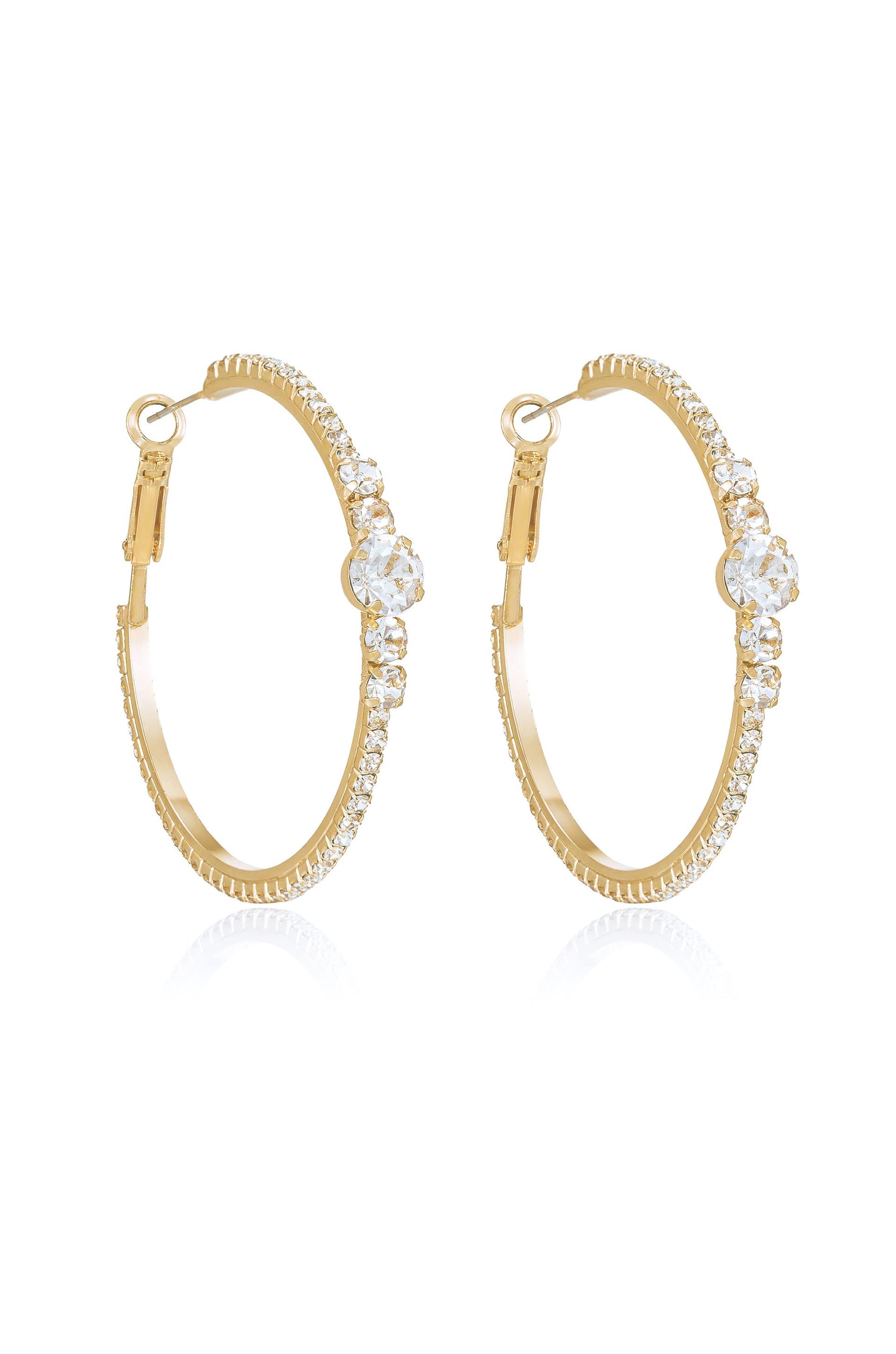 Hollywood Forever Crystal Hoop Earrings-Vavasi