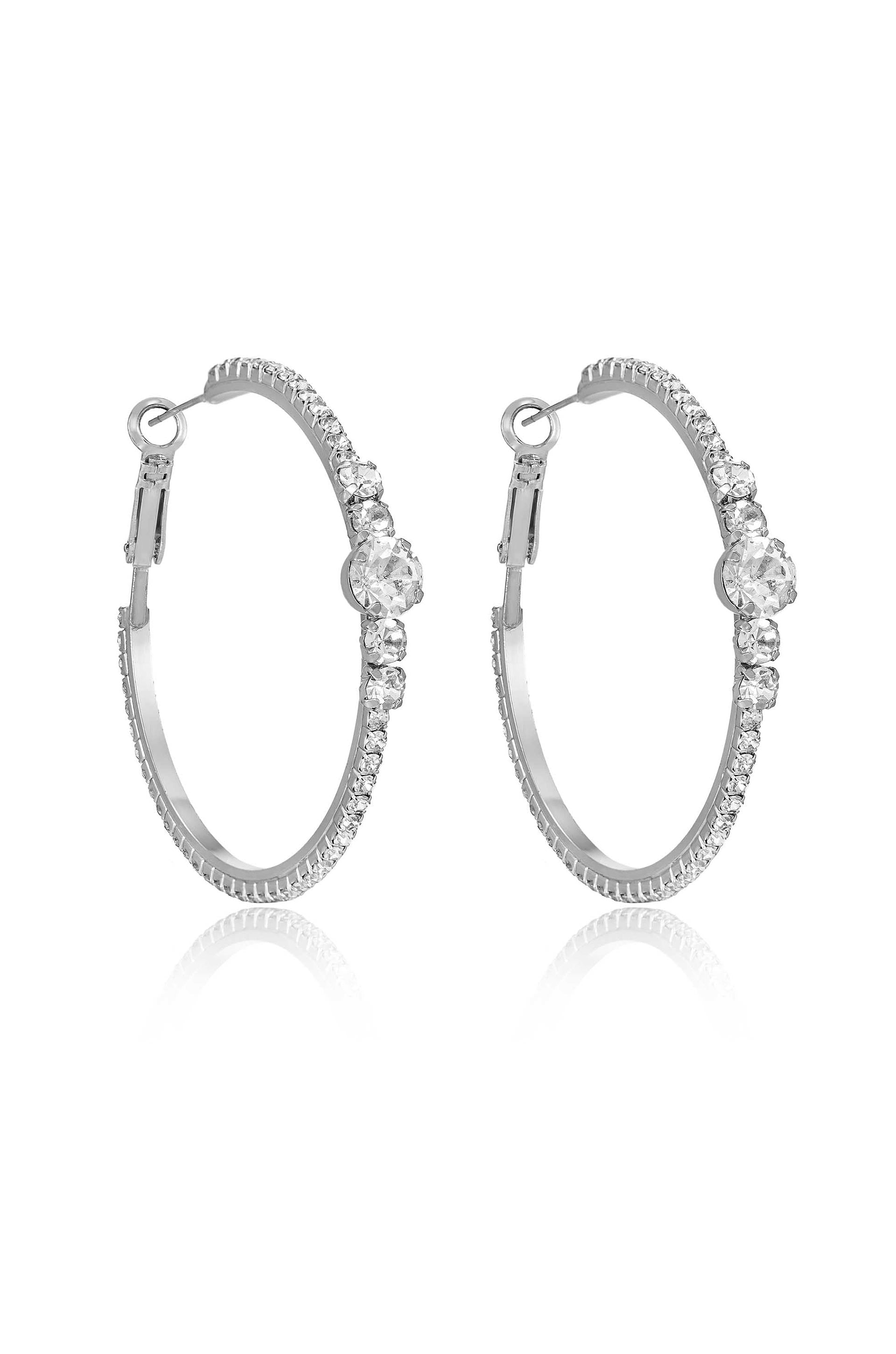 Hollywood Forever Crystal Hoop Earrings-Vavasi