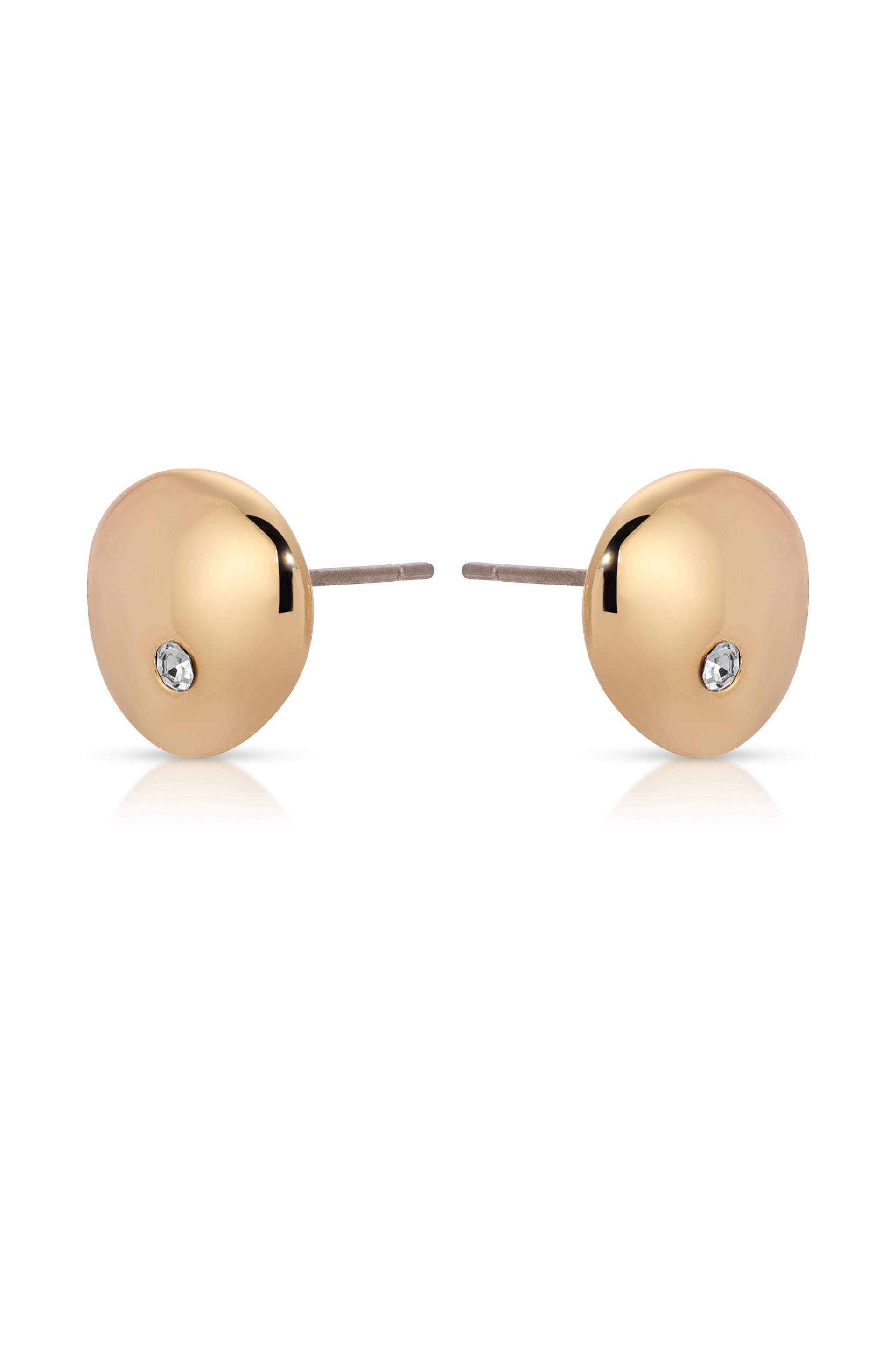 Polished Pebble Crystal Stud Earrings-Vavasi