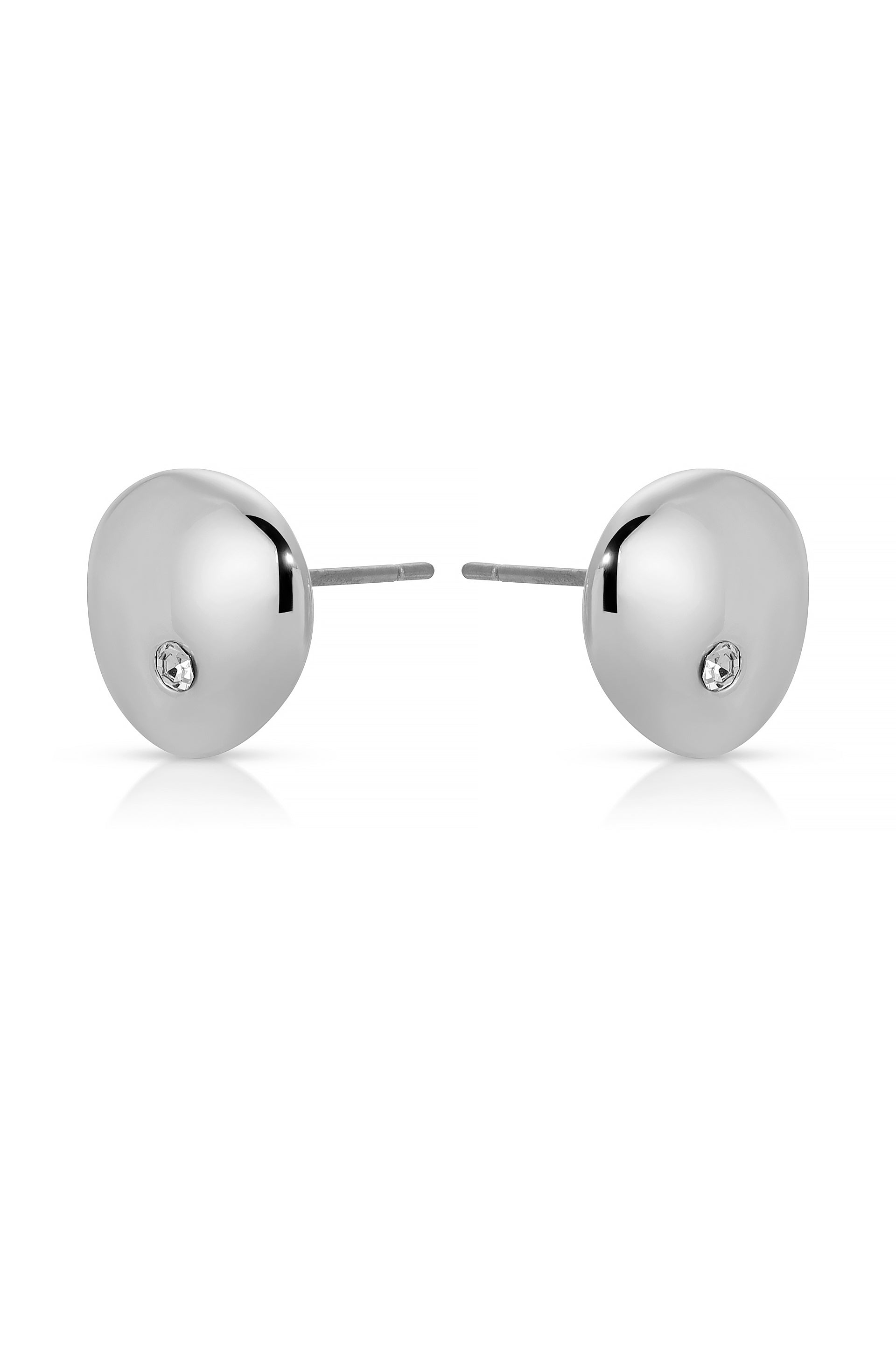 Polished Pebble Crystal Stud Earrings-Vavasi