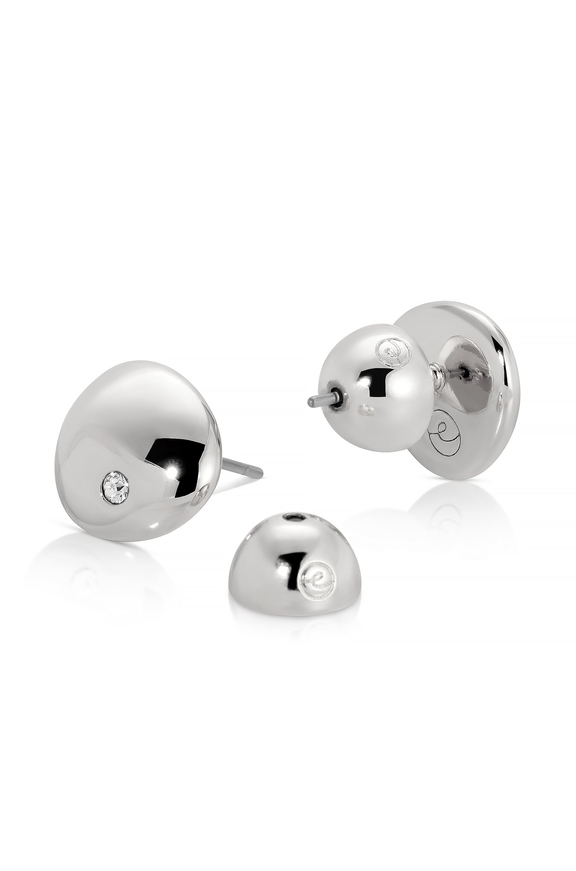 Polished Pebble Crystal Stud Earrings-Vavasi