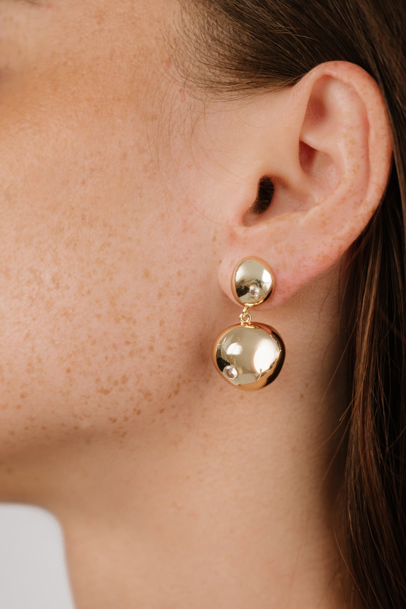Polished Double Pebble Drop Earrings-Vavasi