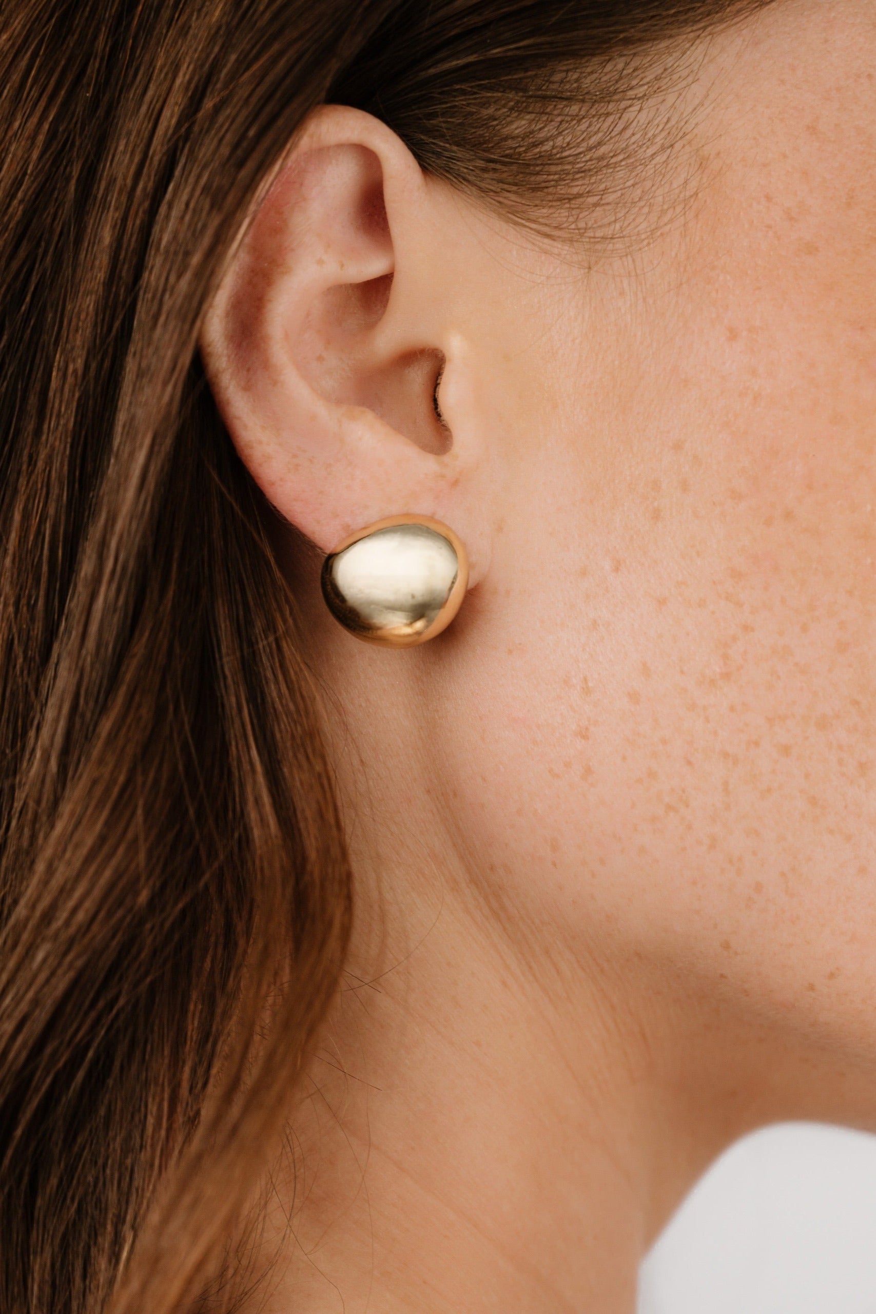 Polished Pebble Stud Earrings-Vavasi