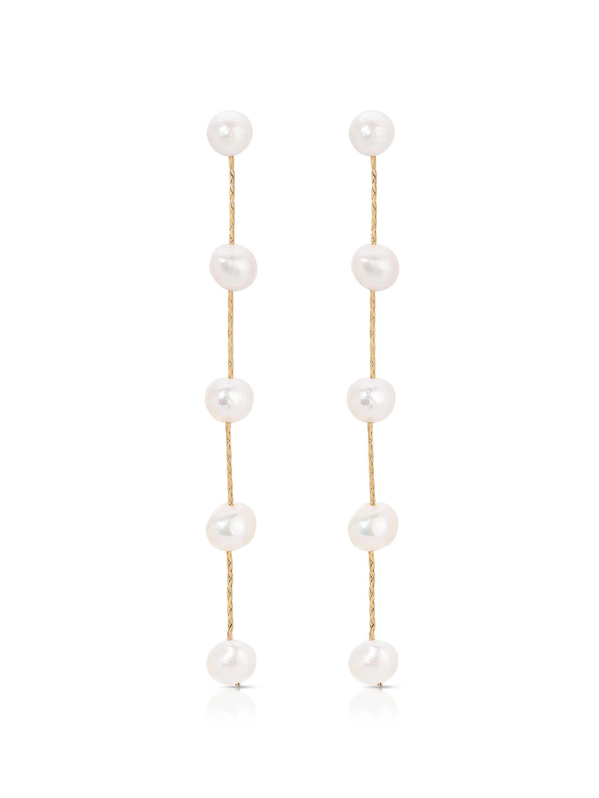 Dripping Pearl Delicate Drop Earrings-Vavasi