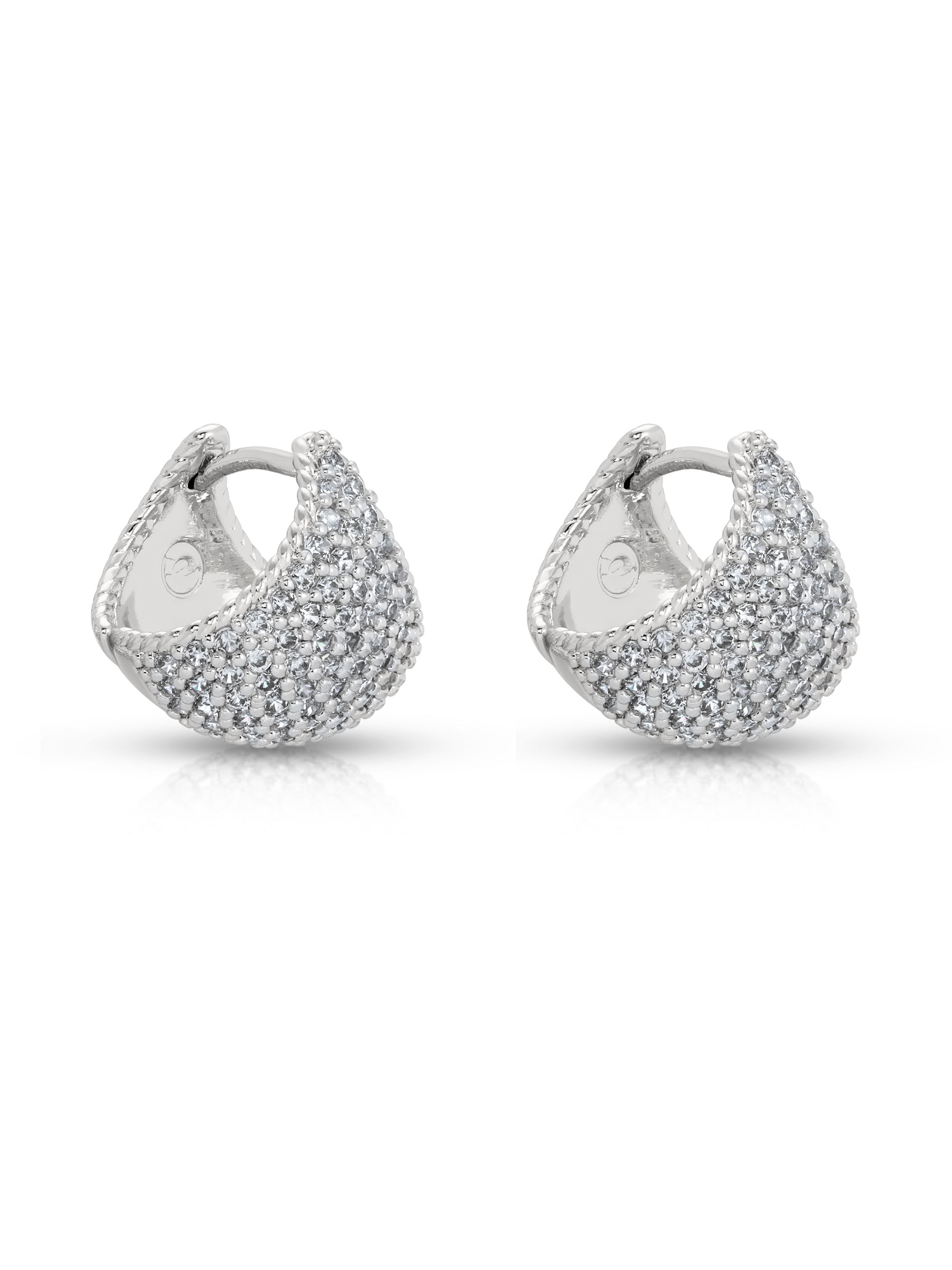 Pavé Encrusted Huggie Hoops-Vavasi