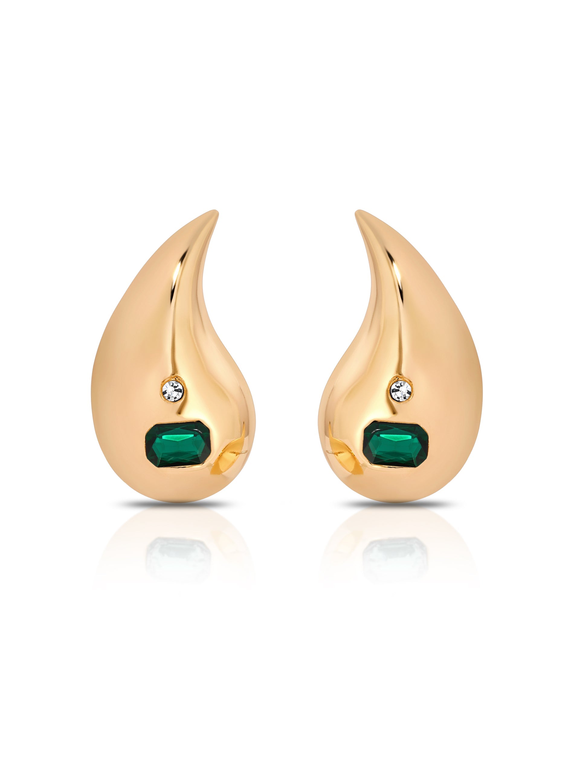 Emerald Droplet Earrings-Vavasi
