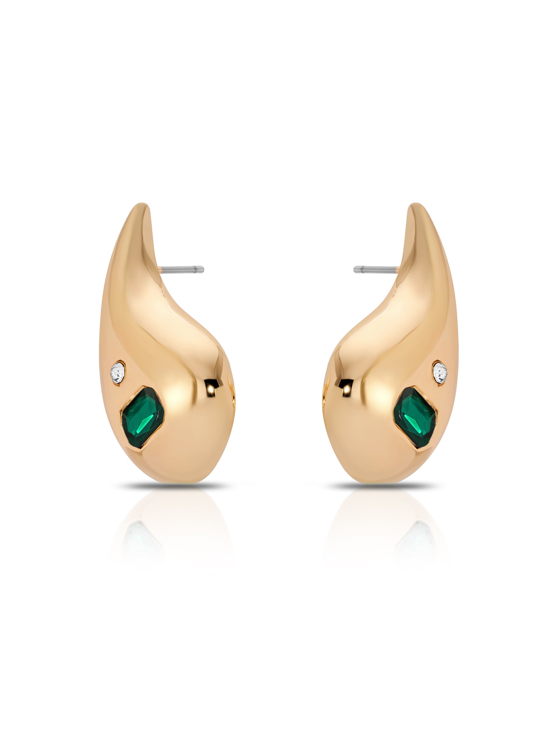 Emerald Droplet Earrings-Vavasi