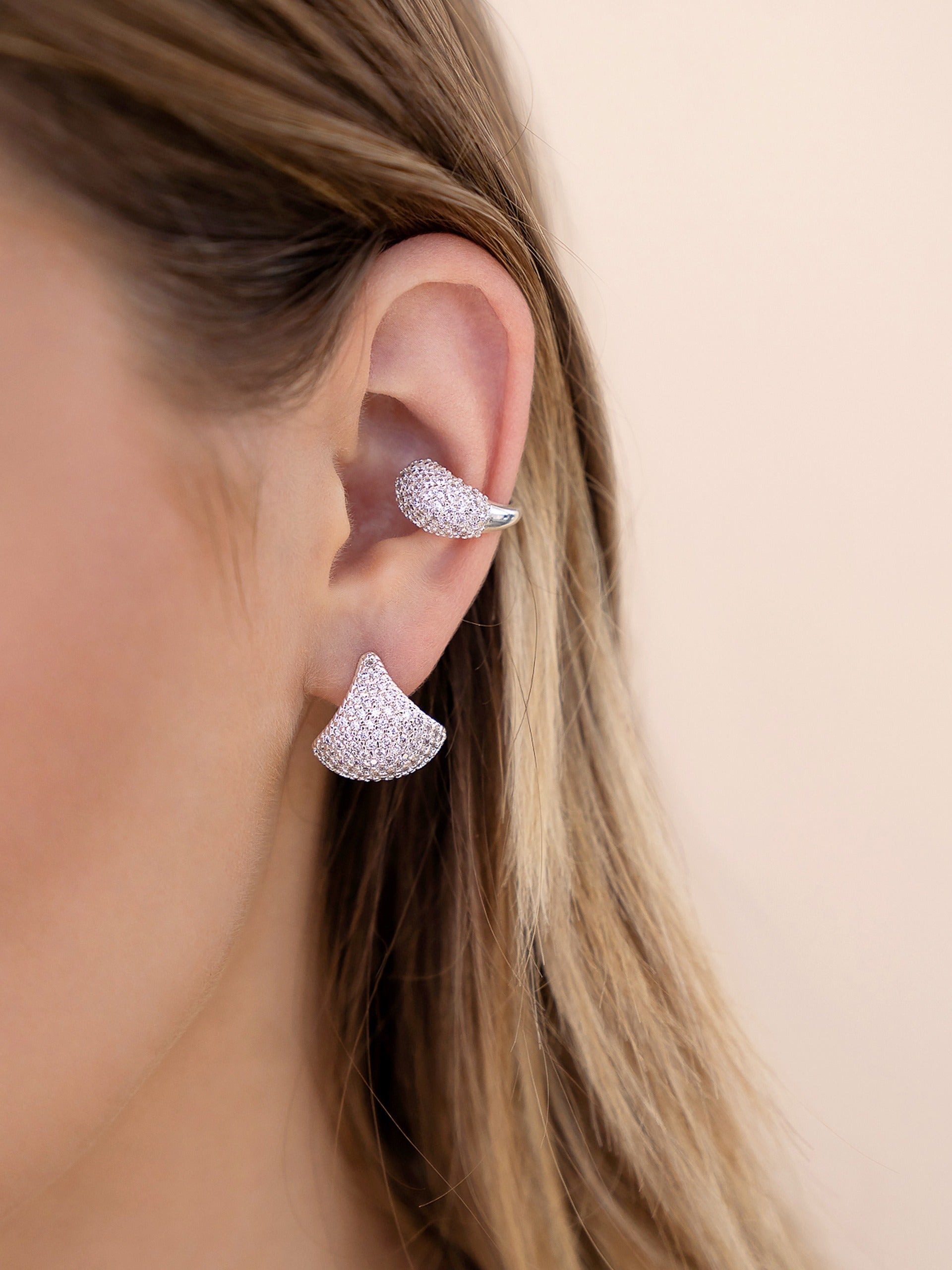 Pavé Encrusted Huggie Hoops-Vavasi