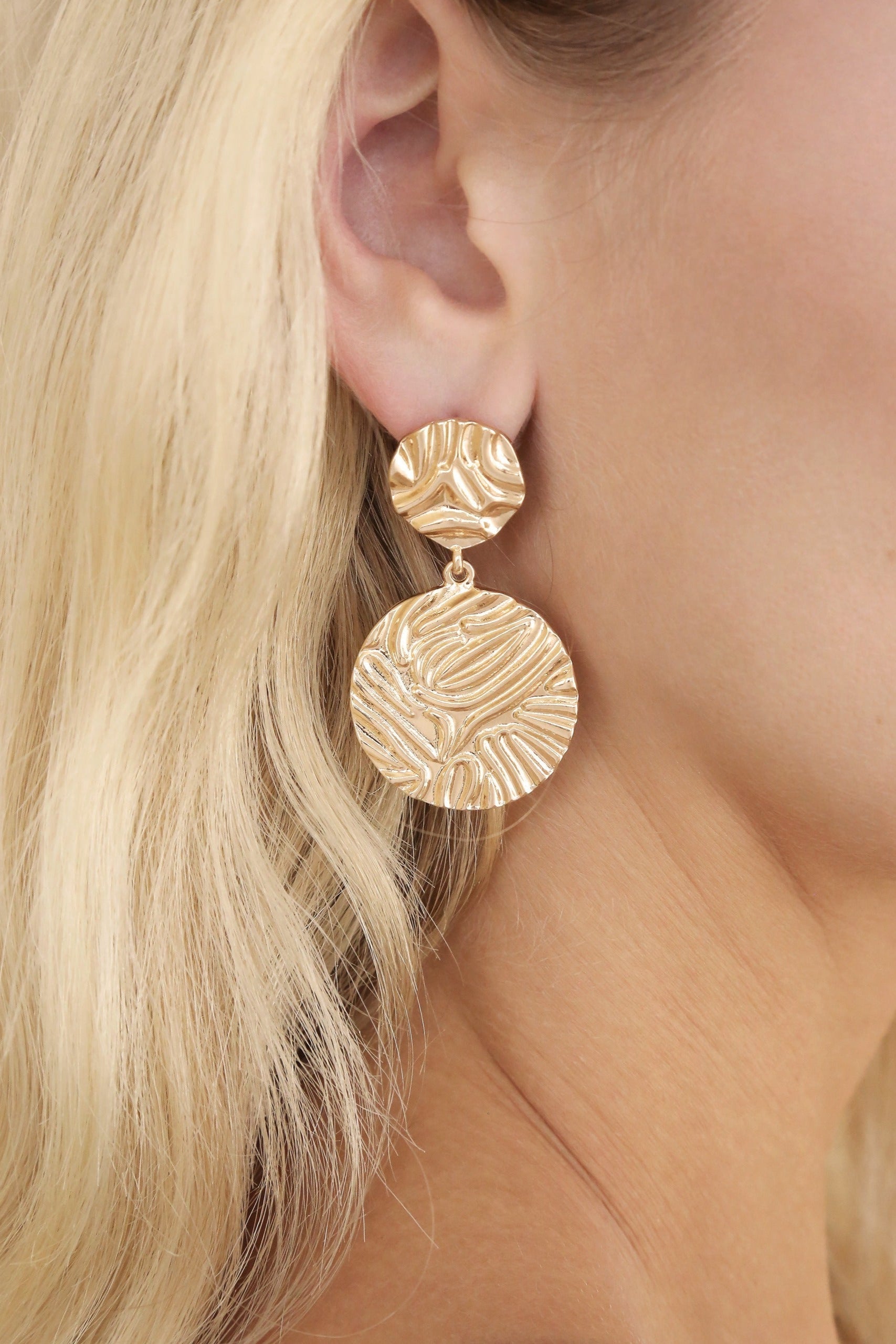 Textured Etching Earrings-Vavasi