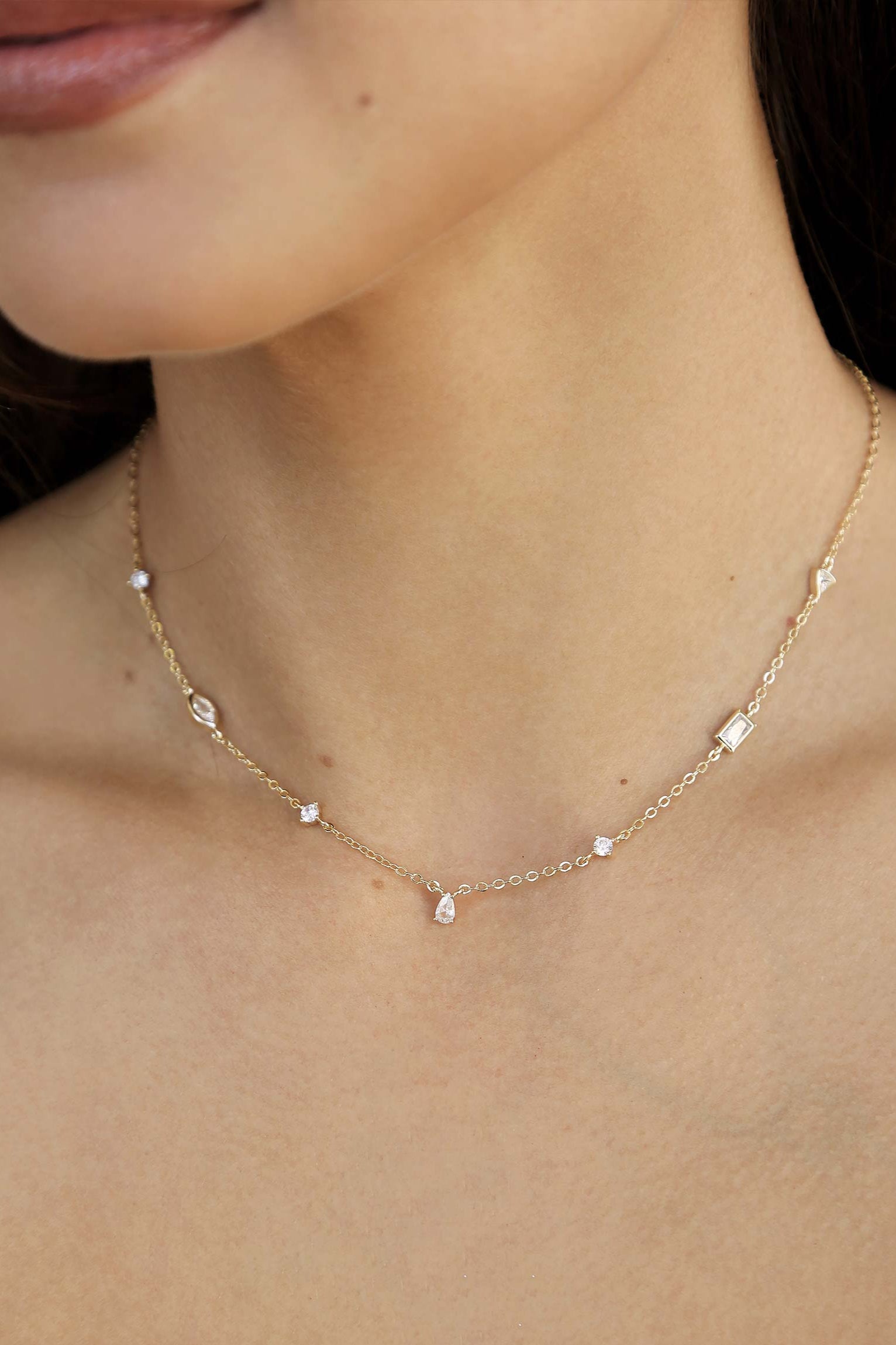 Shapely Crystals Necklace-Vavasi