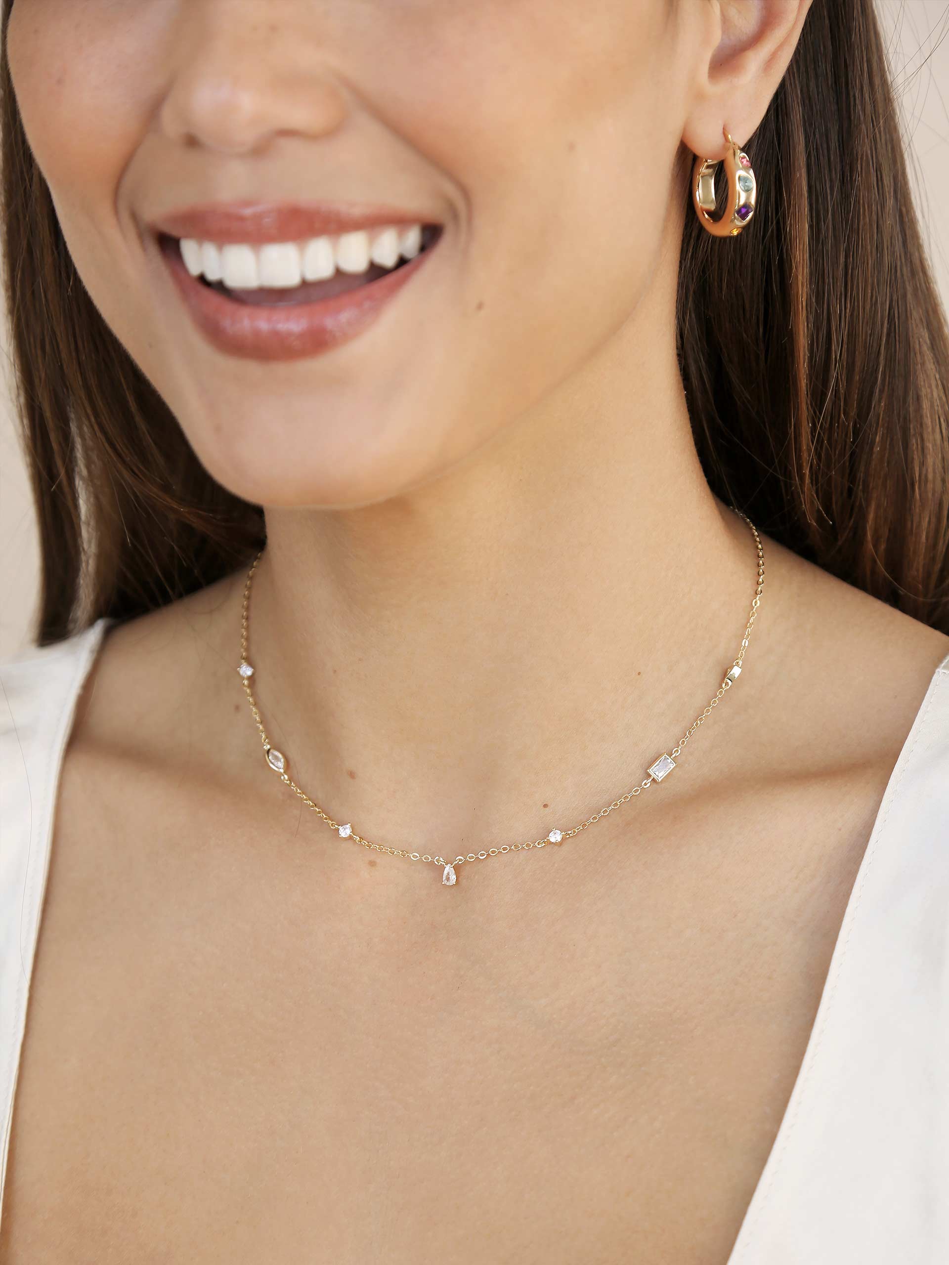 Shapely Crystals Necklace-Vavasi